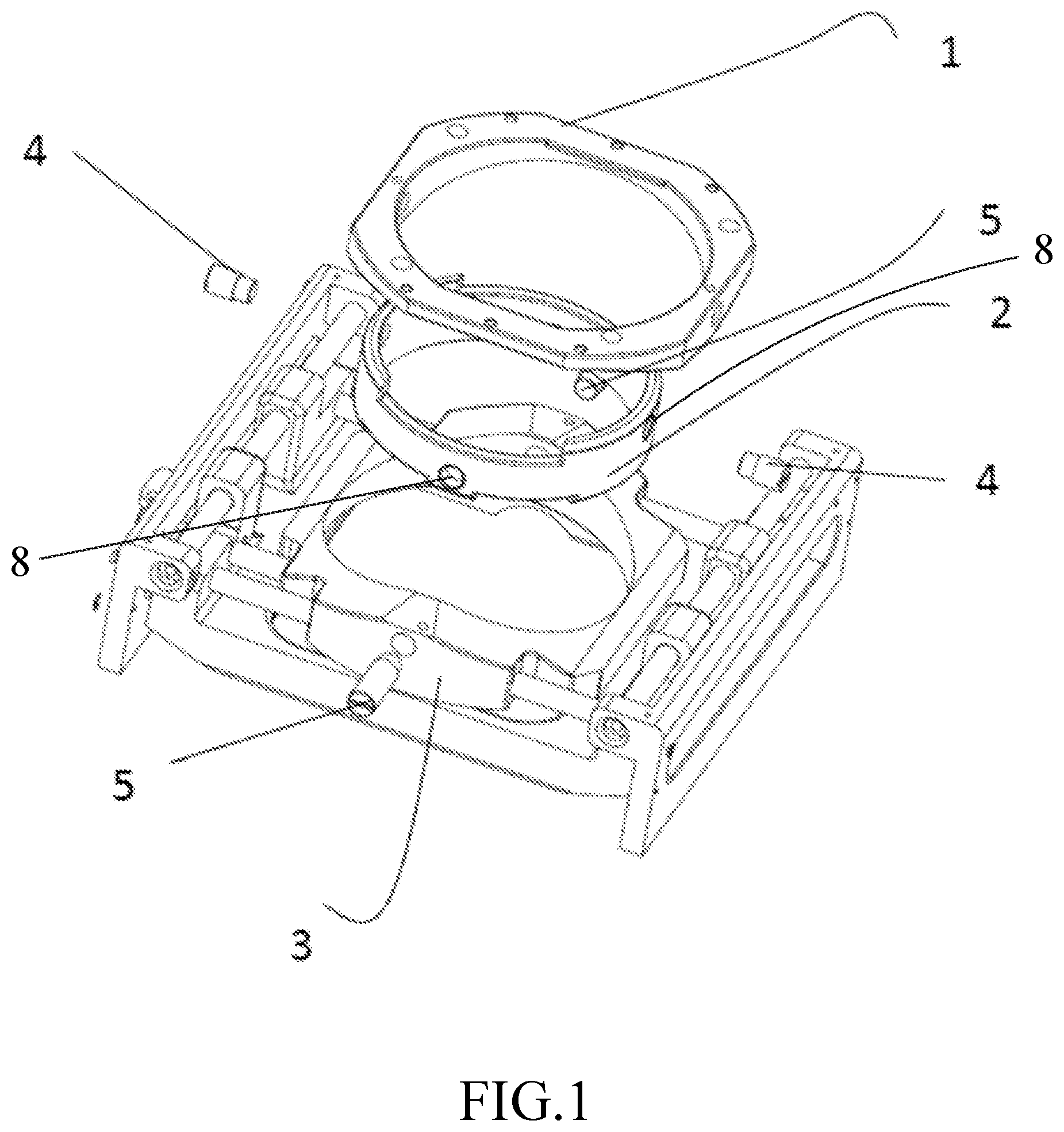Patent US12310763 Figure 1 – Horizontal protective device for medical display hanger