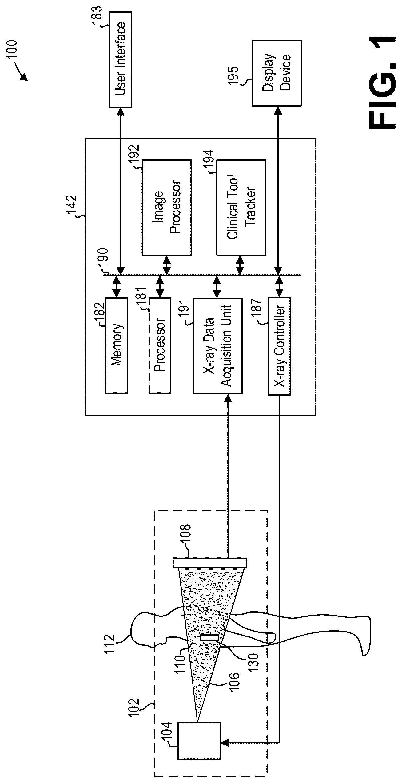 Patent US12310770 Figure 1 – Method and systems for motion-stabilized clinical tool tracking and visualization