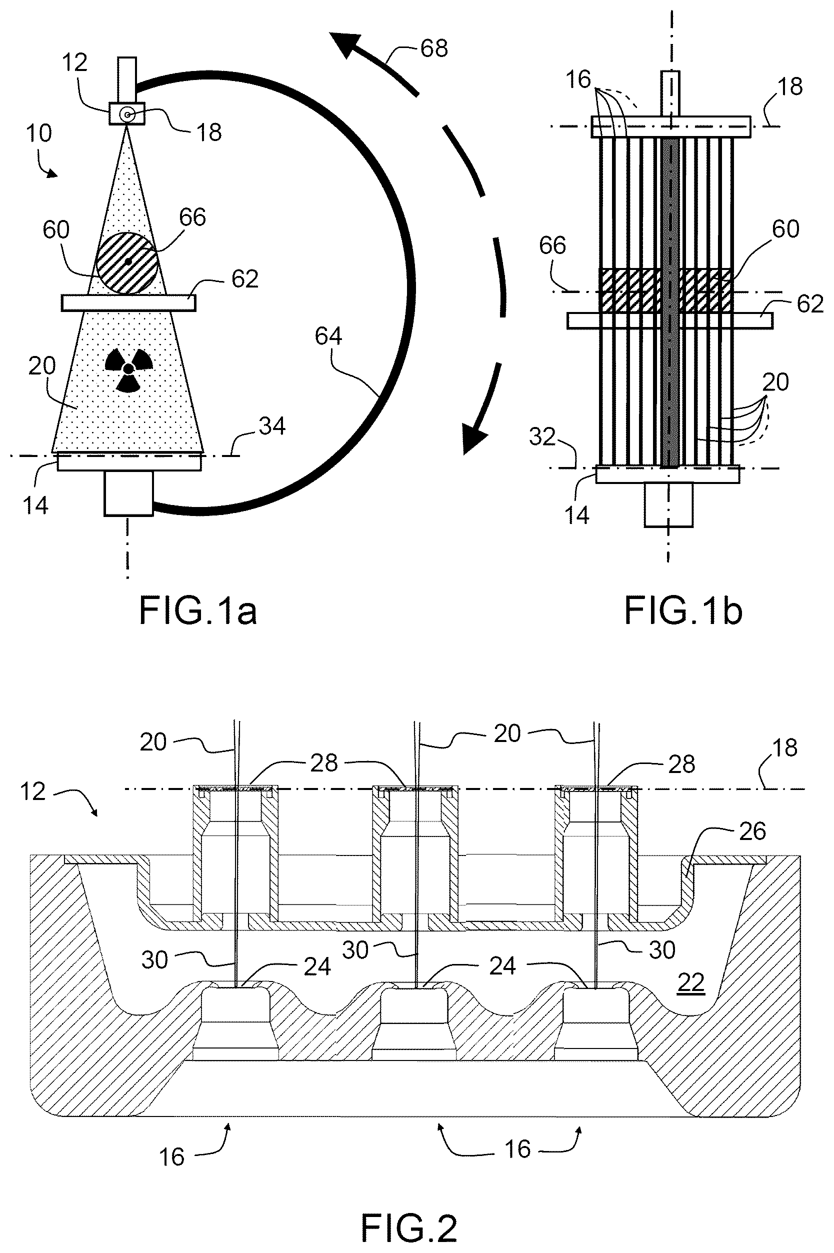 Patent US12310772 Figure 1 – Radiology device with several sources of ionizing rays and method implementing the device