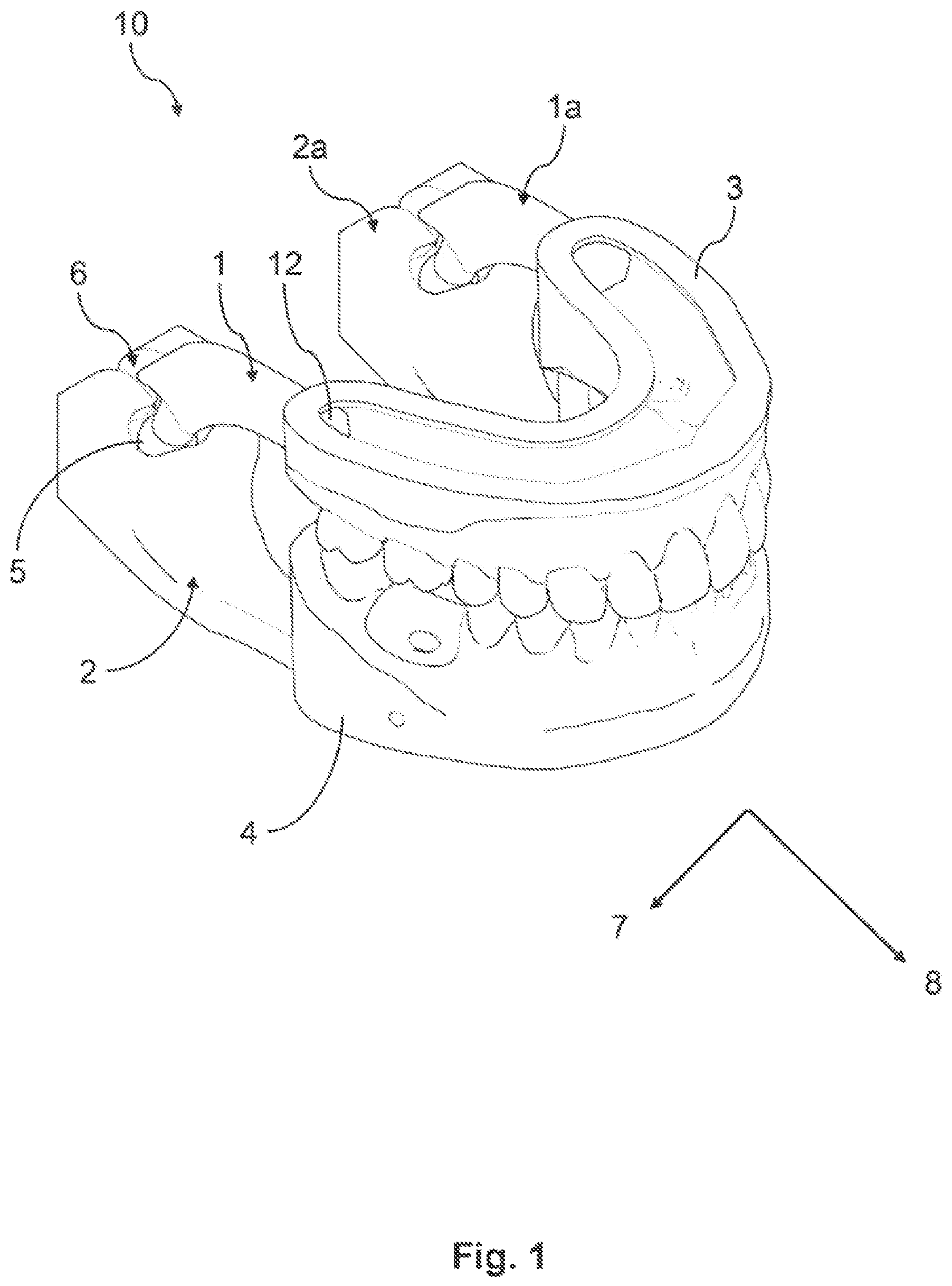 Patent US12310807 Figure 1 – Device for simulating jaw movements and a method for generating the device
