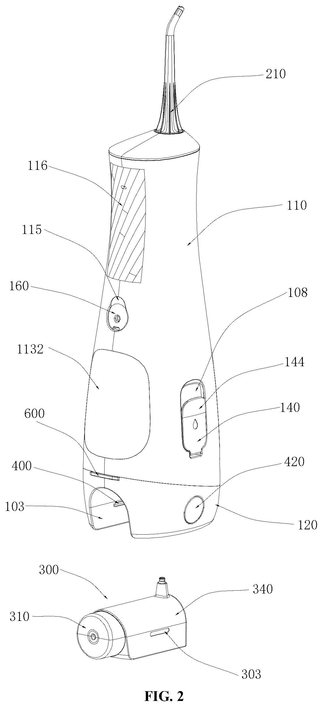 Patent US12310808 Figure 2 – Water flosser