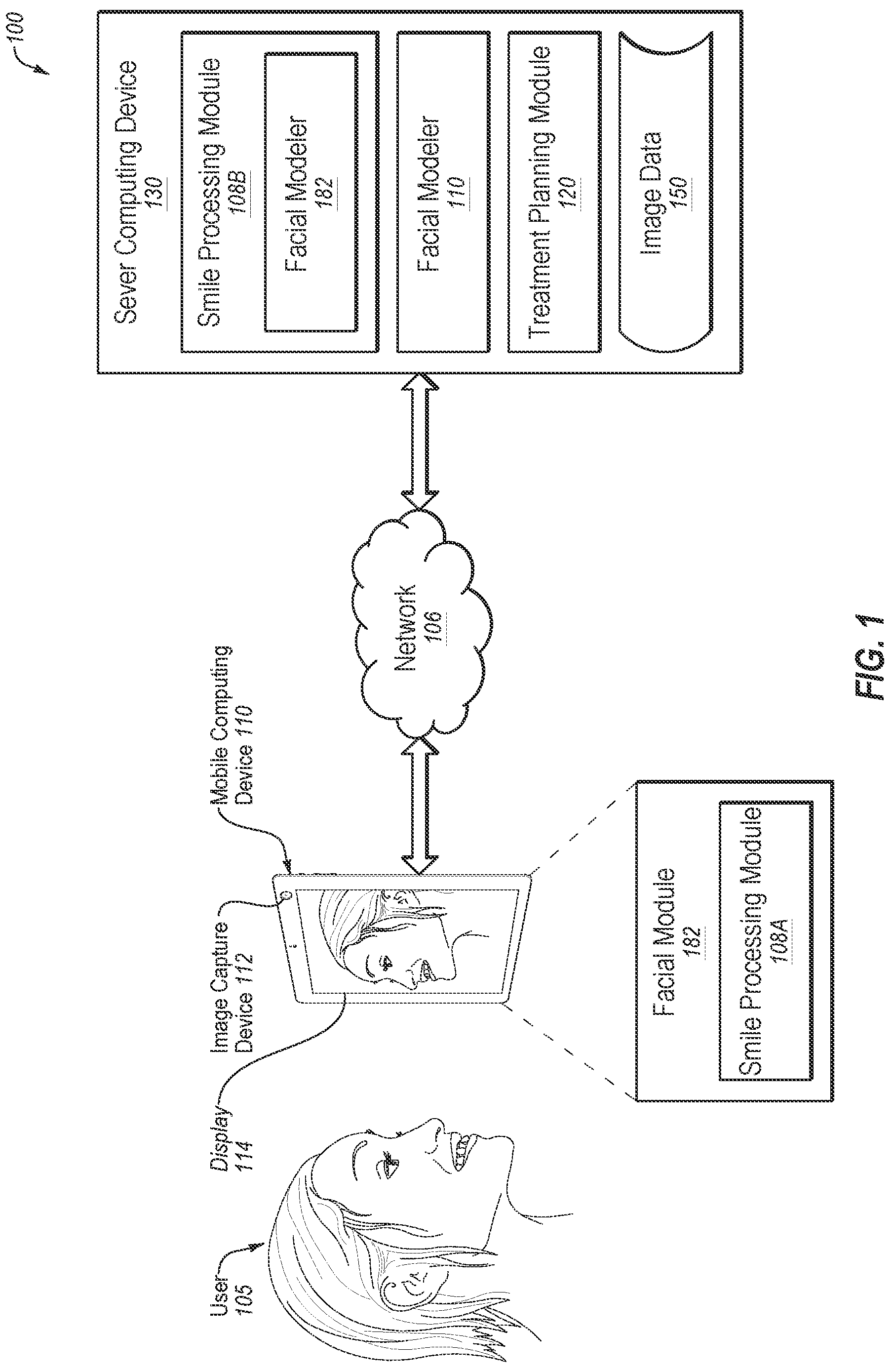 Patent US12310811 Figure 1 – Synthetic video generation showing modified face