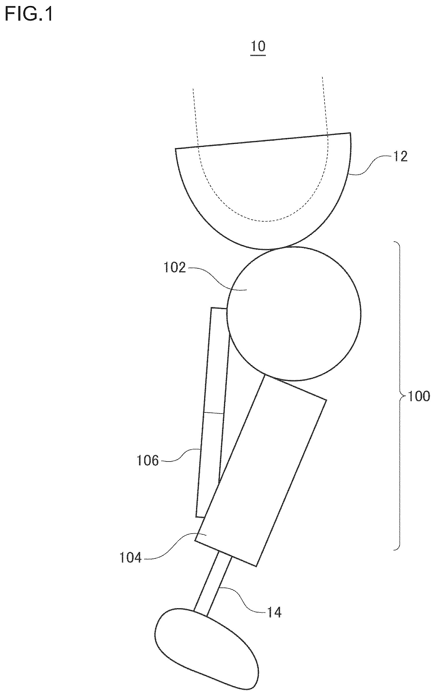 Patent US12310863 Figure 1 – Knee joint, posture calculator, method of controlling knee joint, and non-transitory computer-readable medium recording program for controlling knee joint