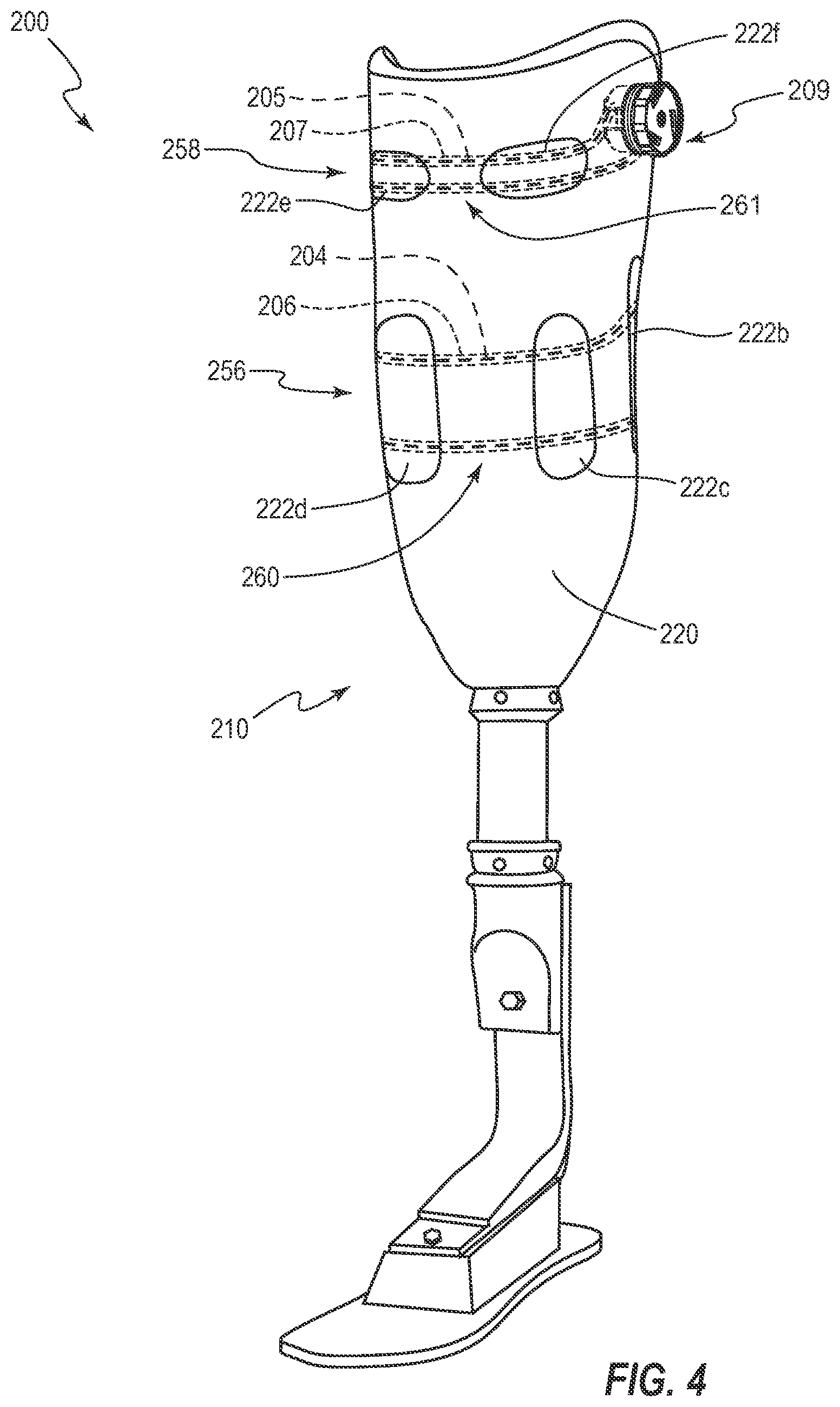 Patent US12310864 Figure 4 – Adjustable prosthetic interfaces and related systems and methods