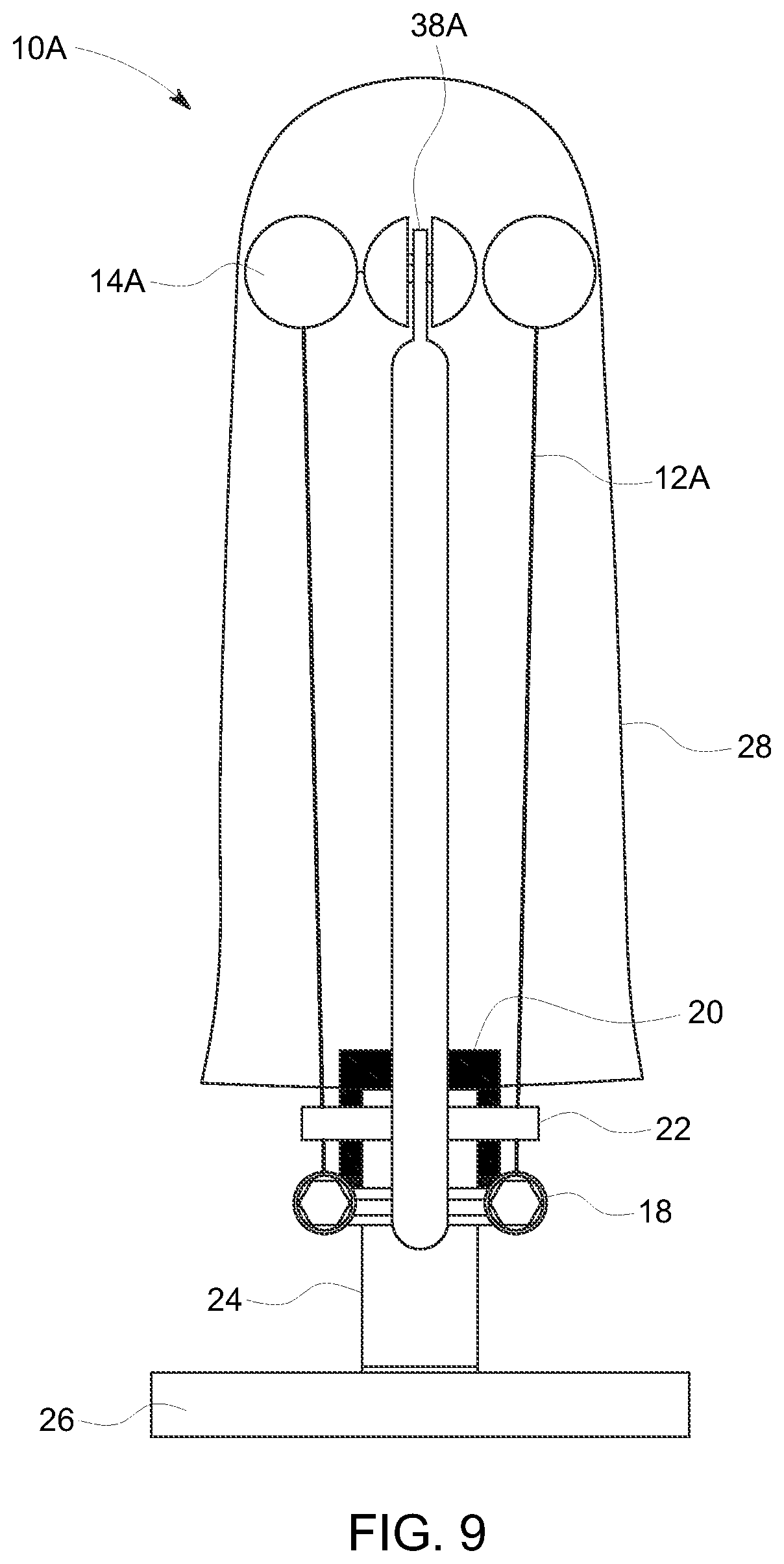 Patent US12310865 Figure 5 – Hands-free apparatus to apply a liner to an amputated appendage