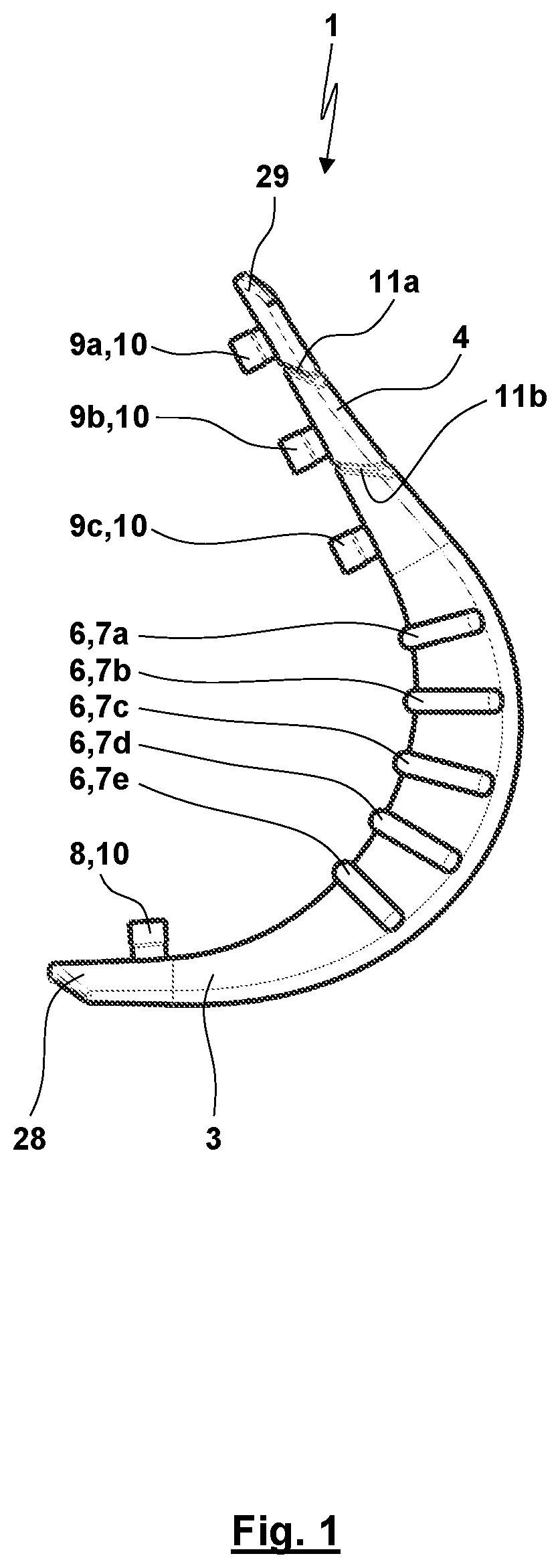 Patent US12310872 Figure 1 – Thumb orthosis and set of a plurality of thumb orthoses