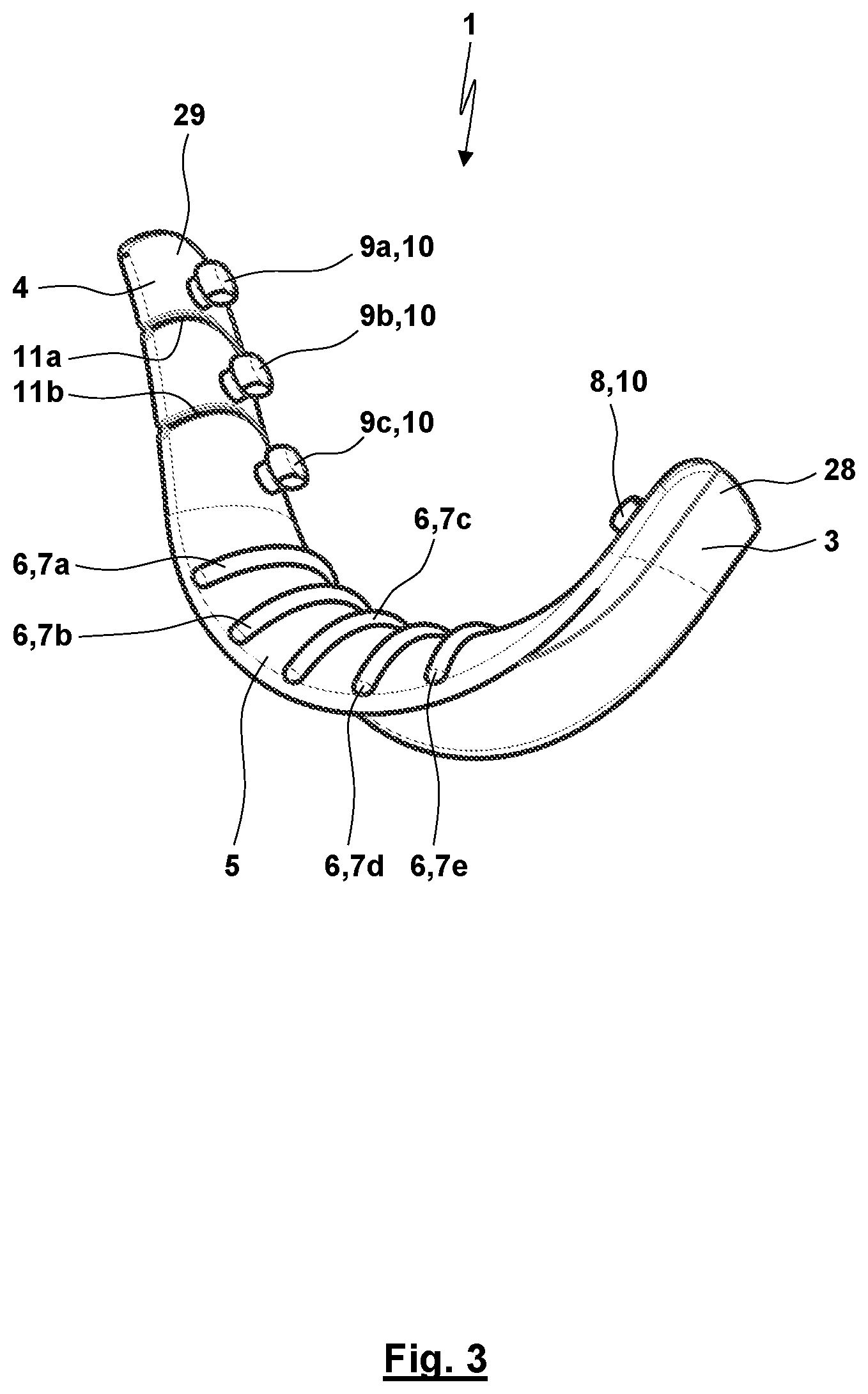 Patent US12310872 Figure 3 – Thumb orthosis and set of a plurality of thumb orthoses