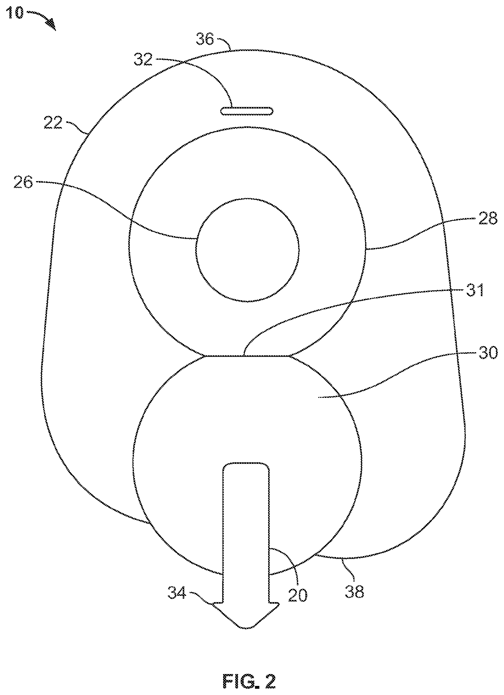 Patent US12310881 Figure 2 – Ostomy pouch with viewing option feature
