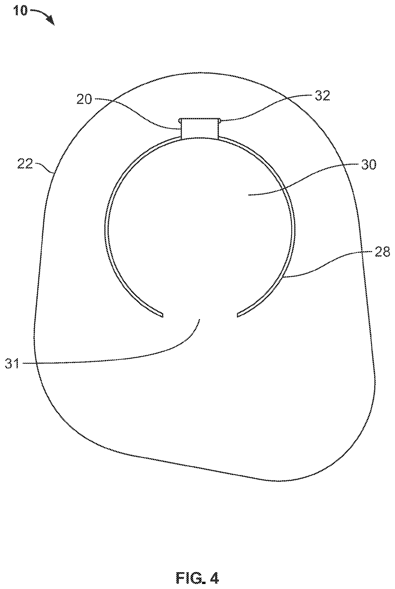 Patent US12310881 Figure 4 – Ostomy pouch with viewing option feature