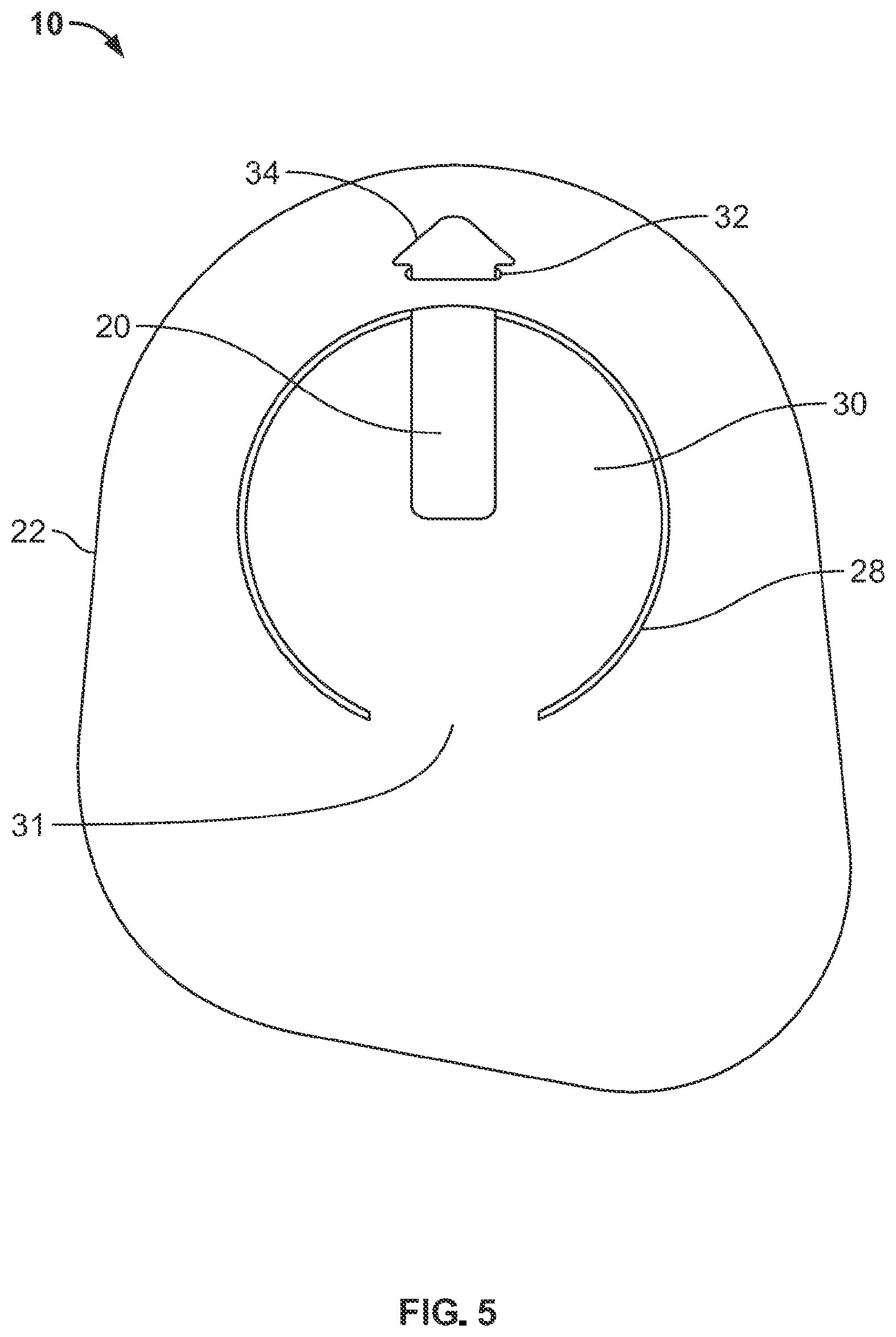 Patent US12310881 Figure 5 – Ostomy pouch with viewing option feature