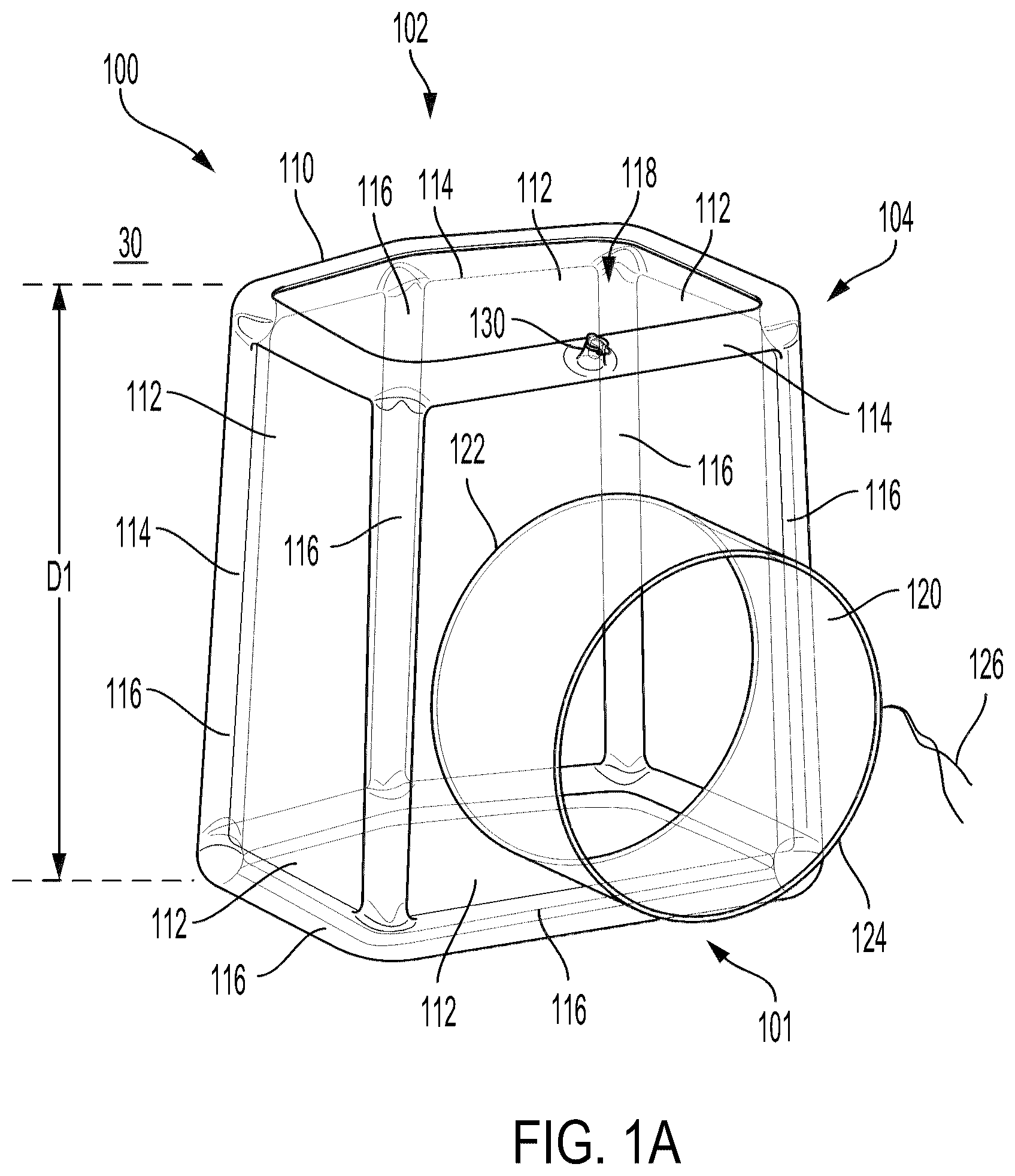 Patent US12310897 Figure 1 – Negative pressure aerosolization mitigation devices and methods