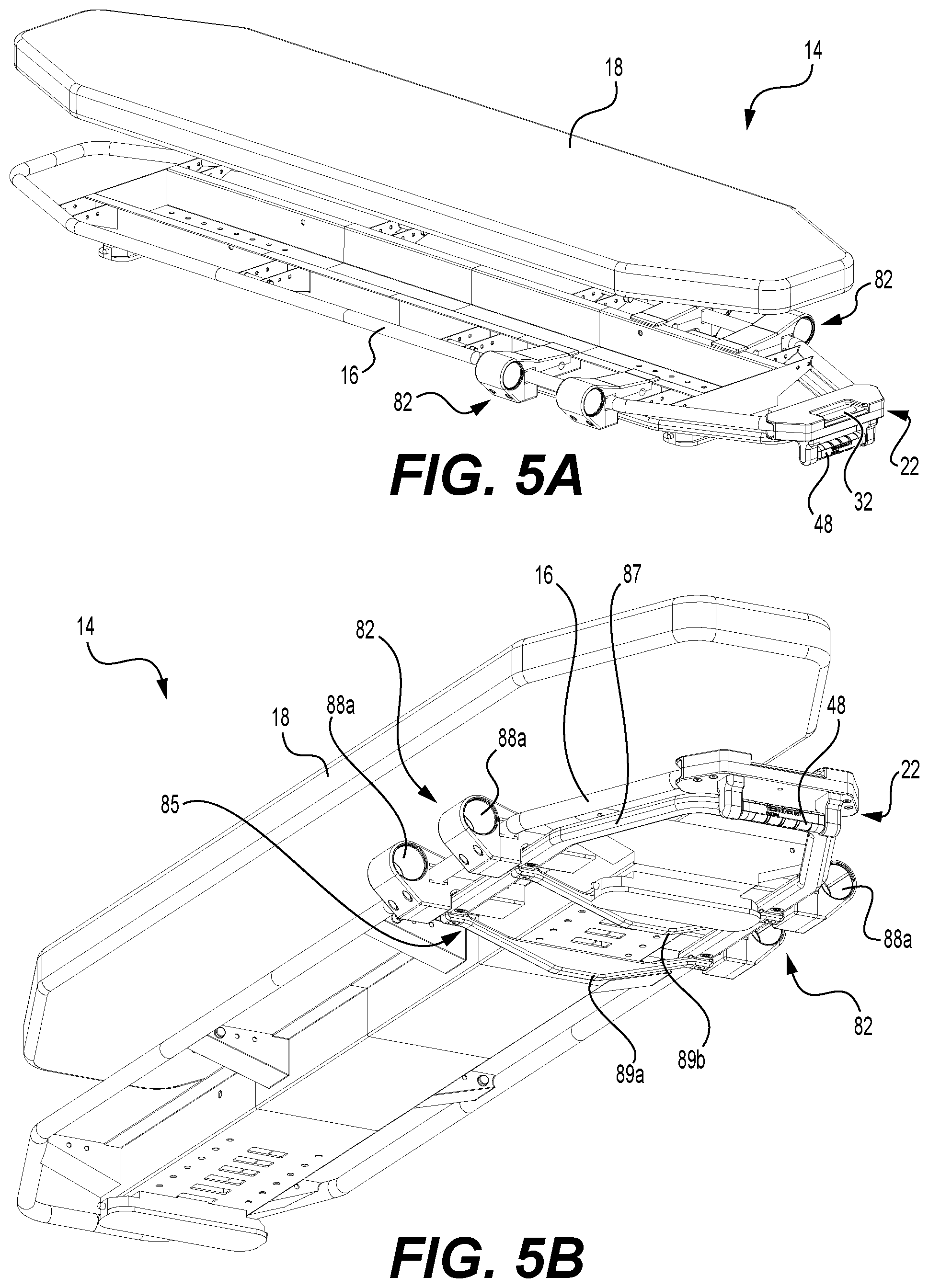 Patent US12310901 Figure 8 – Coupling systems for releasably coupling equipment to a patient transport systems