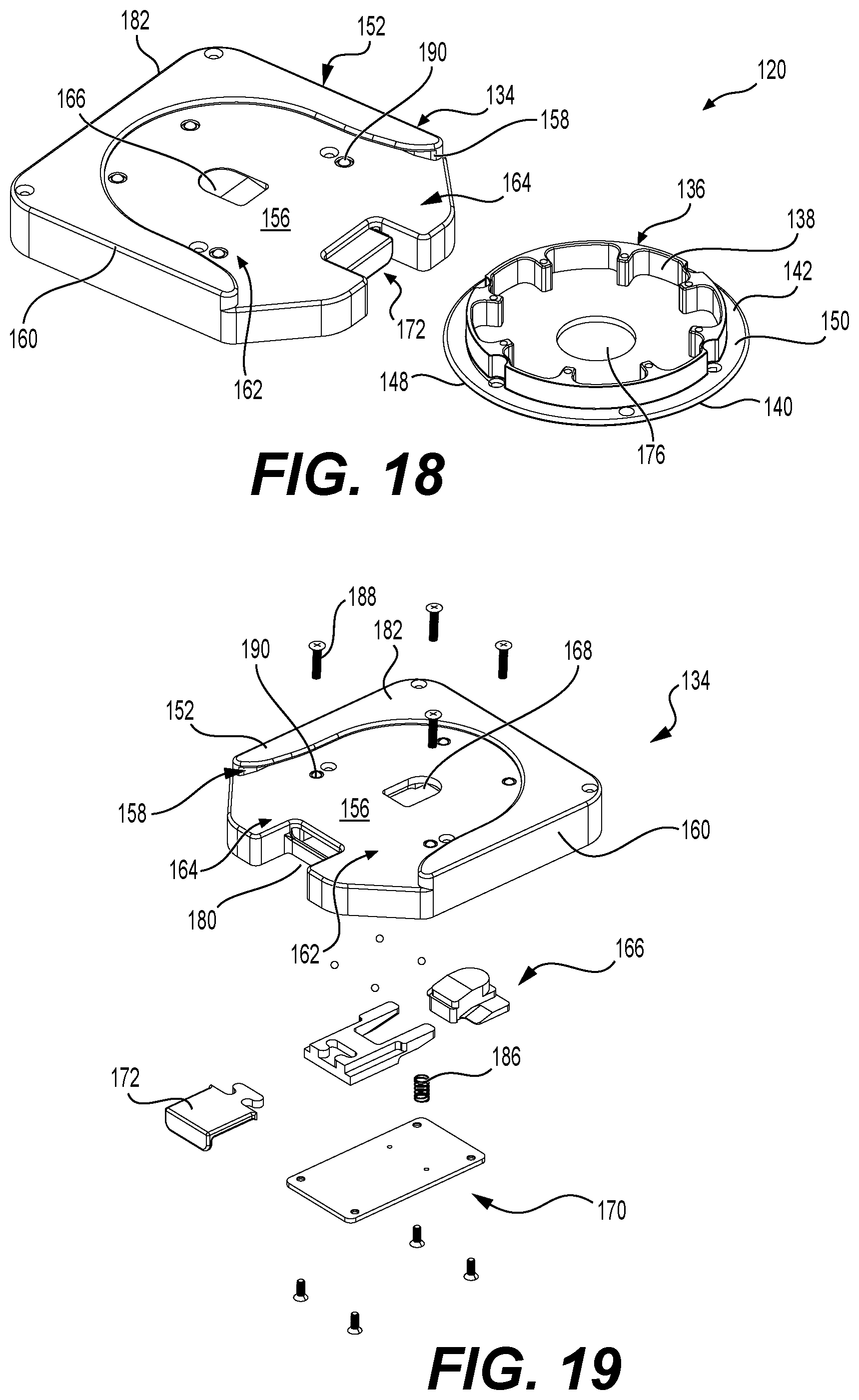 Patent US12310901 Figure 16 – Coupling systems for releasably coupling equipment to a patient transport systems