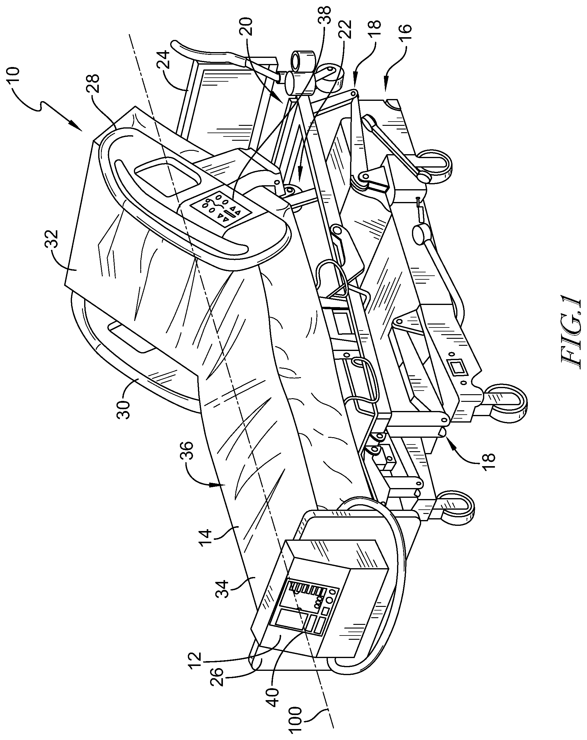 Patent US12310903 Figure 1 – Preview function for continuous lateral rotation therapy