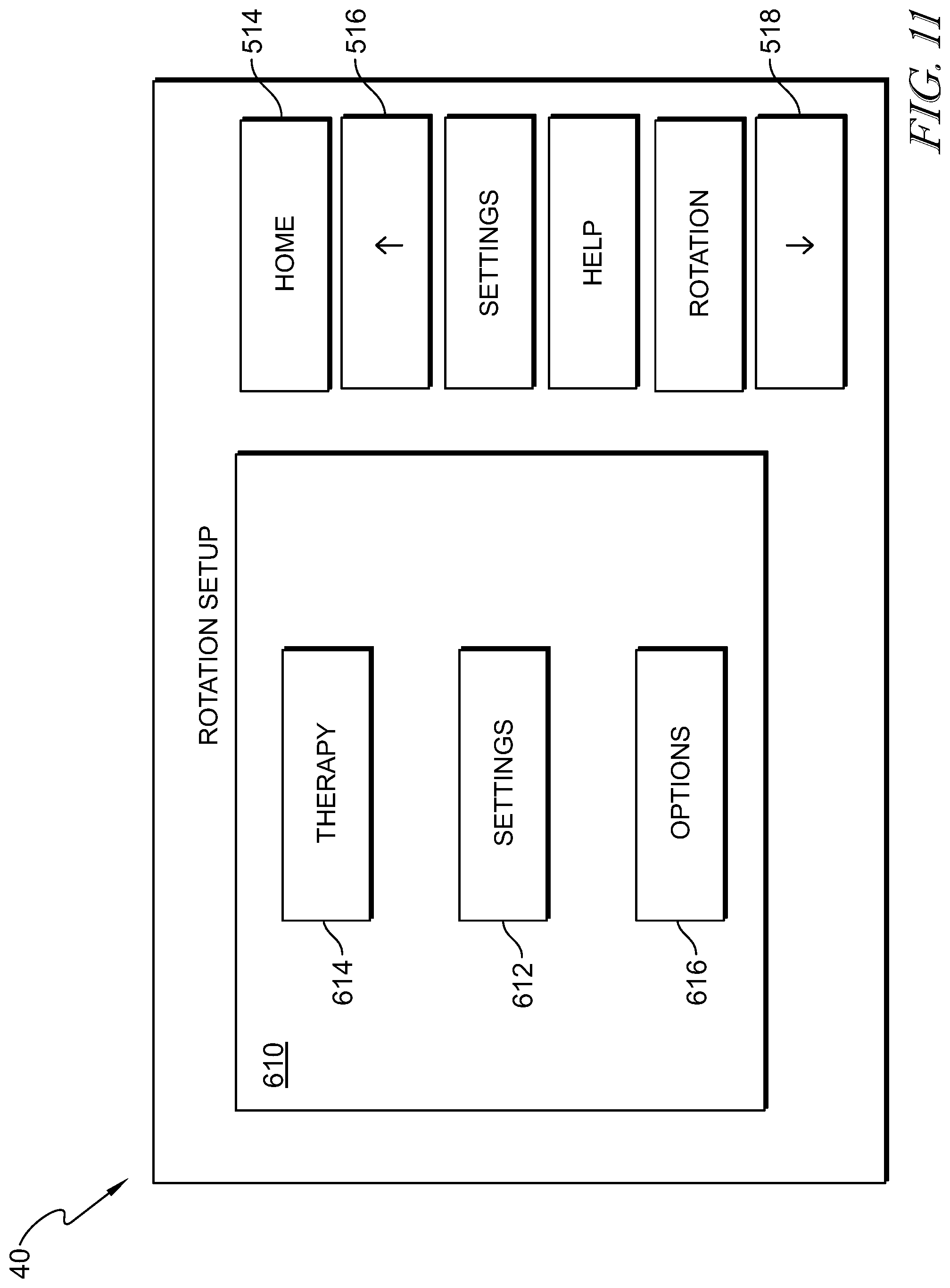 Patent US12310903 Figure 8 – Preview function for continuous lateral rotation therapy