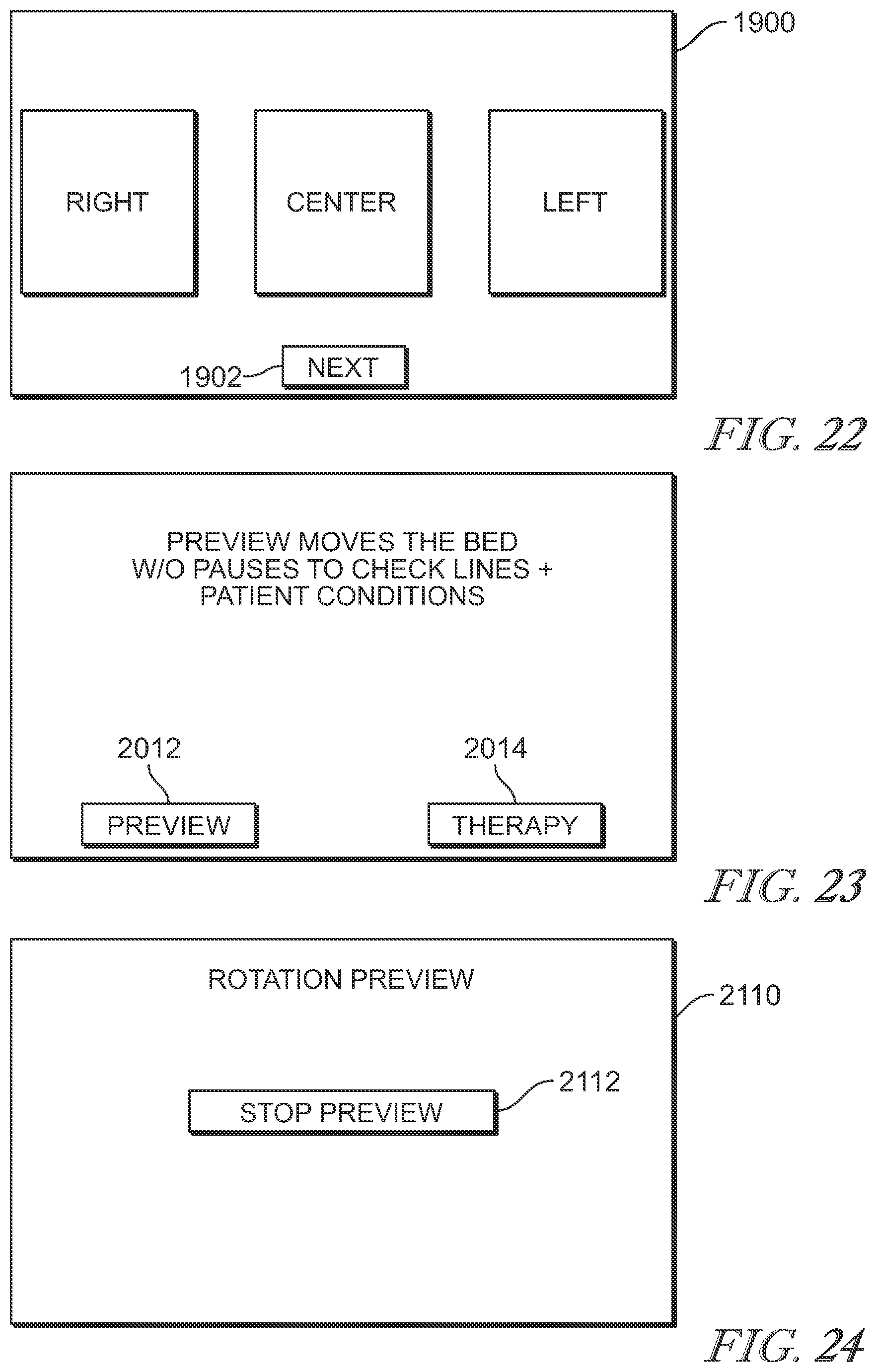 Patent US12310903 Figure 15 – Preview function for continuous lateral rotation therapy