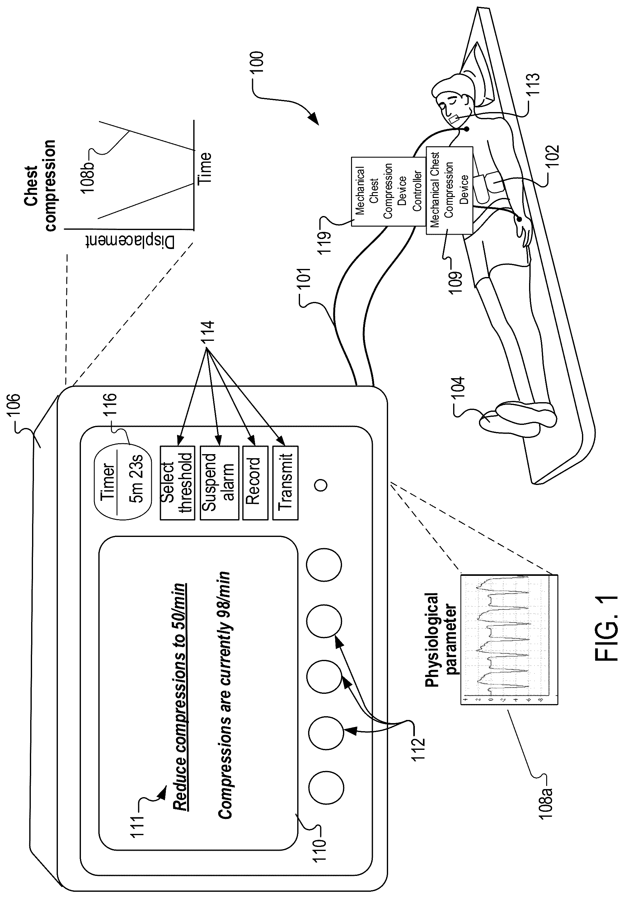 Patent US12310917 Figure 1 – Assisting a CPR treatment