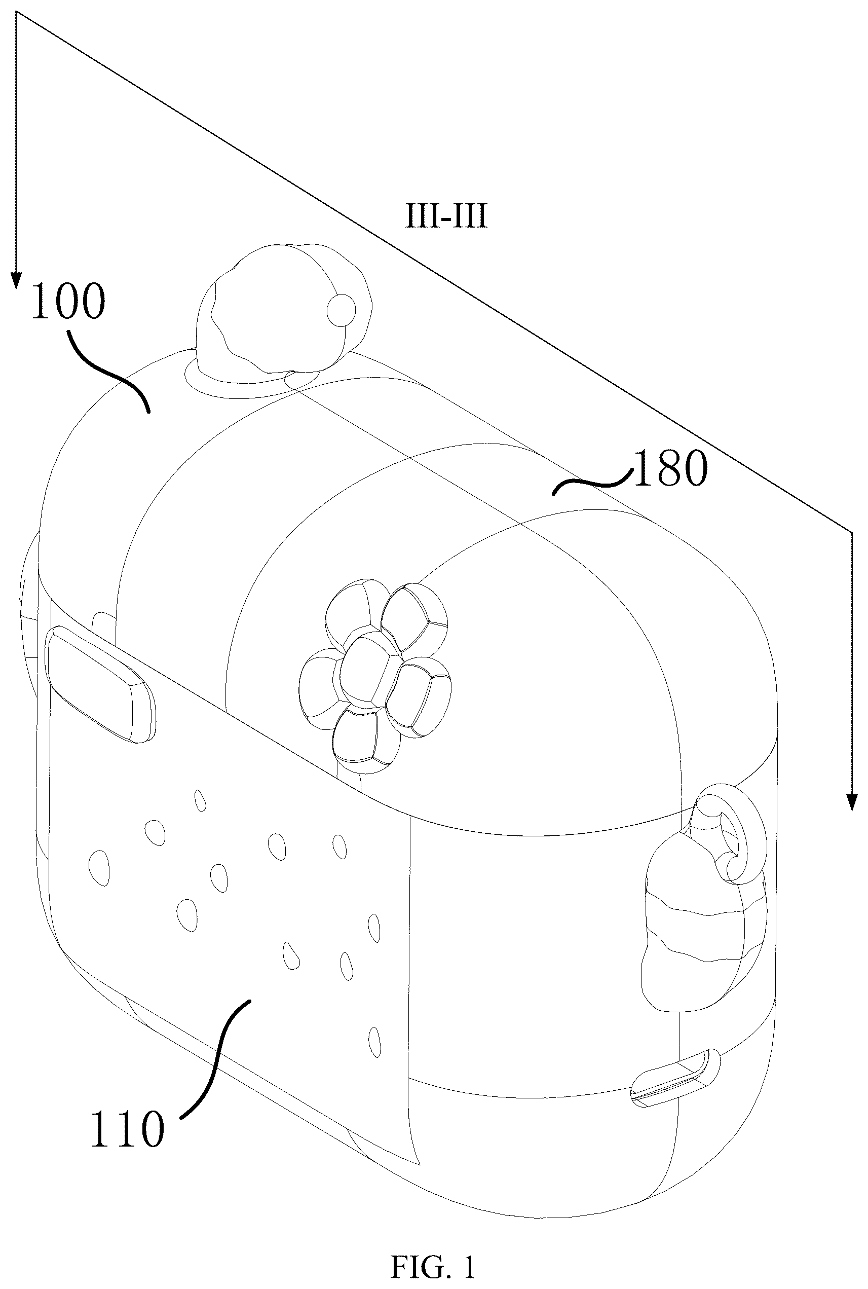 Patent US12310919 Figure 1 – Storage case and massager system