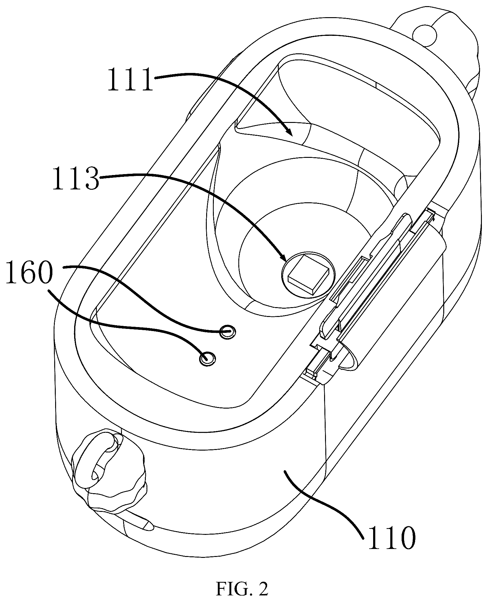 Patent US12310919 Figure 2 – Storage case and massager system