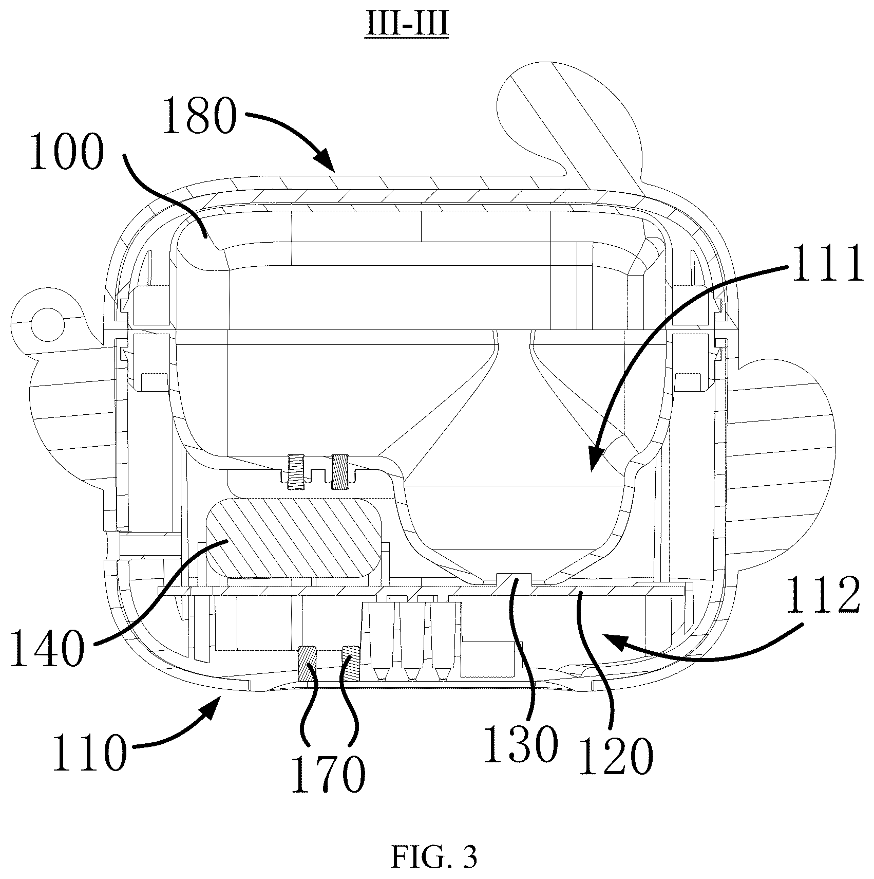 Patent US12310919 Figure 3 – Storage case and massager system