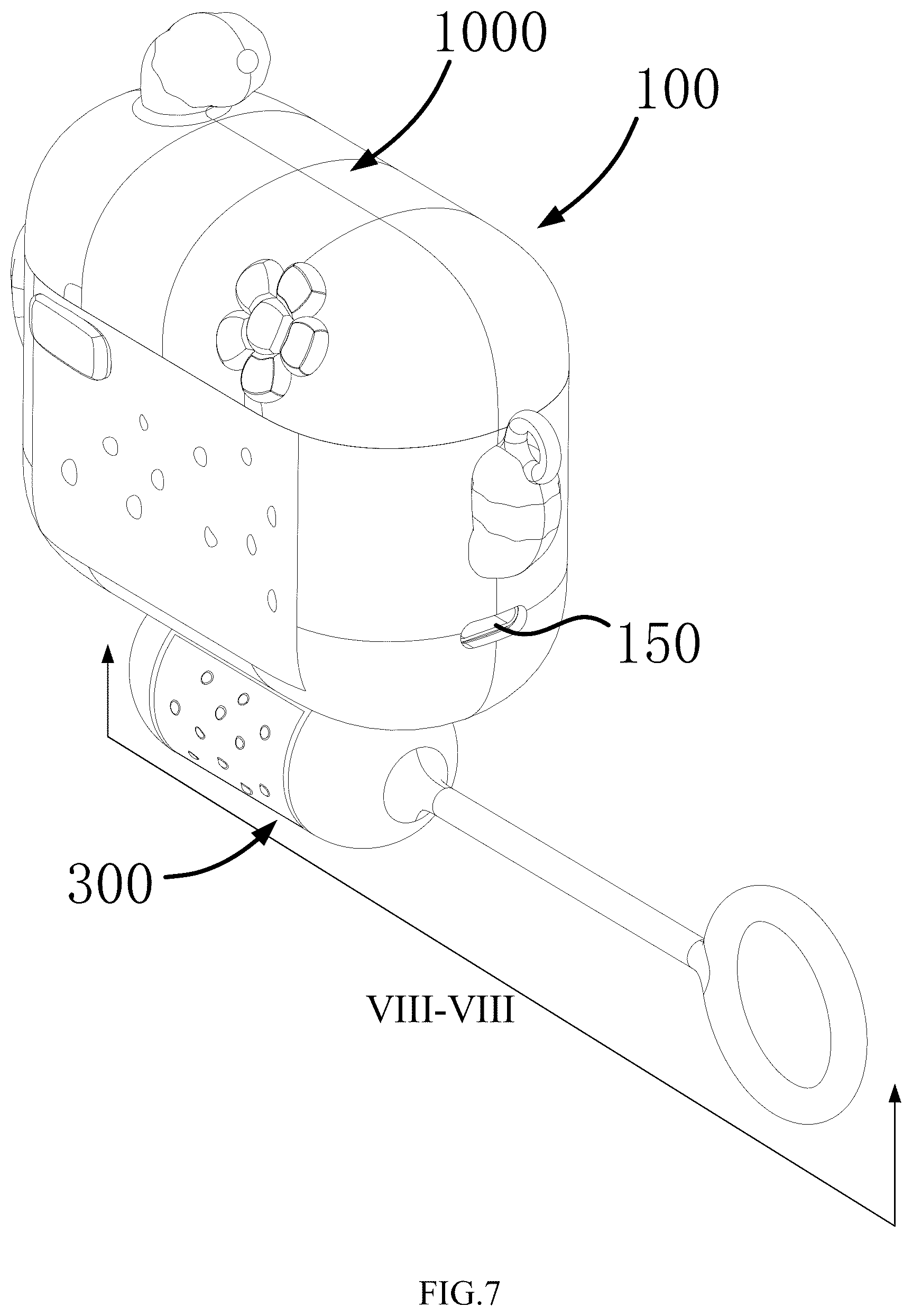 Patent US12310919 Figure 7 – Storage case and massager system