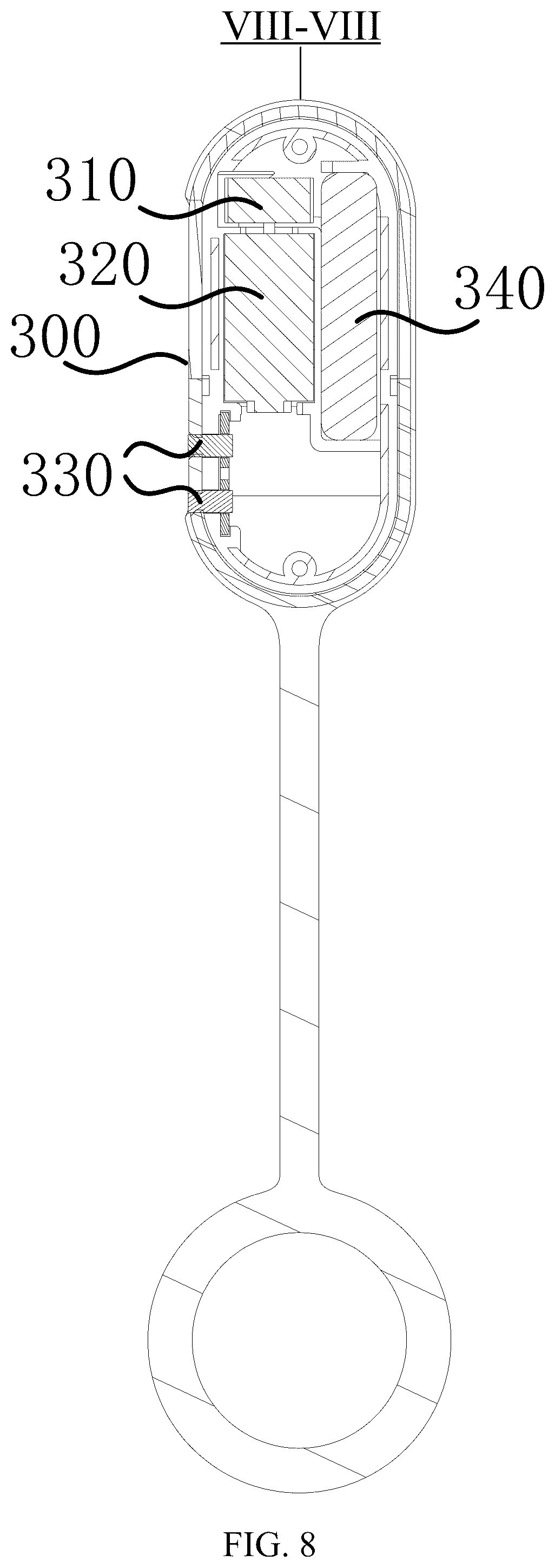 Patent US12310919 Figure 8 – Storage case and massager system