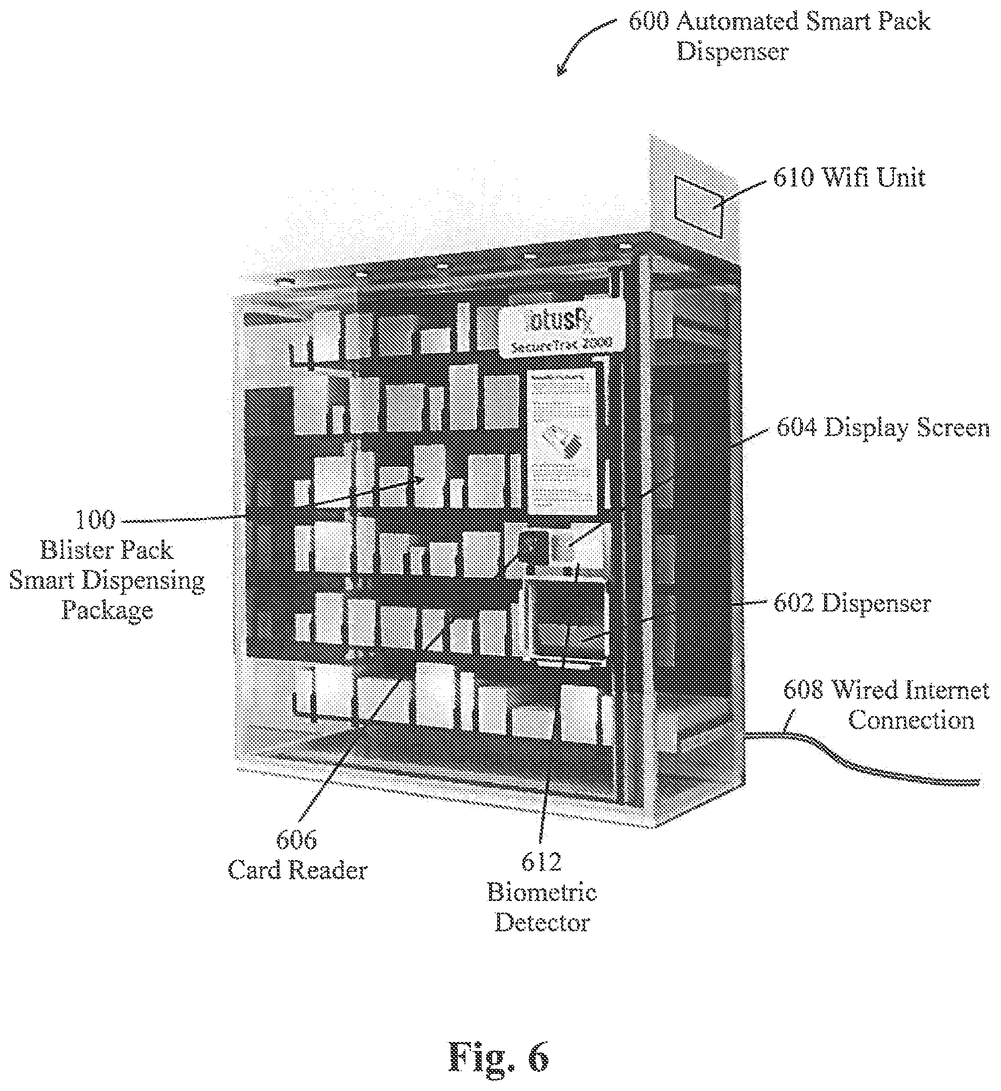 Patent US12310924 Figure 6 – Smart pack for medicines