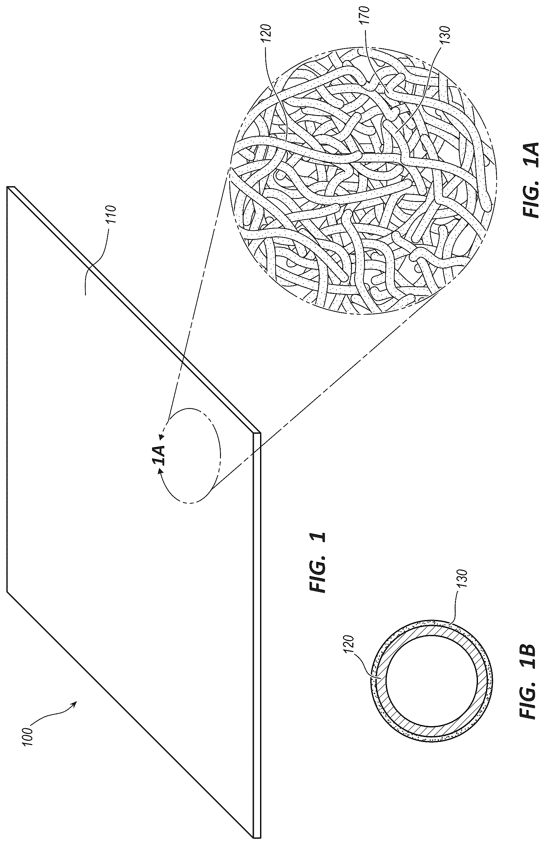 Patent US12310987 Figure 1 – Fibrous constructs with therapeutic material particles
