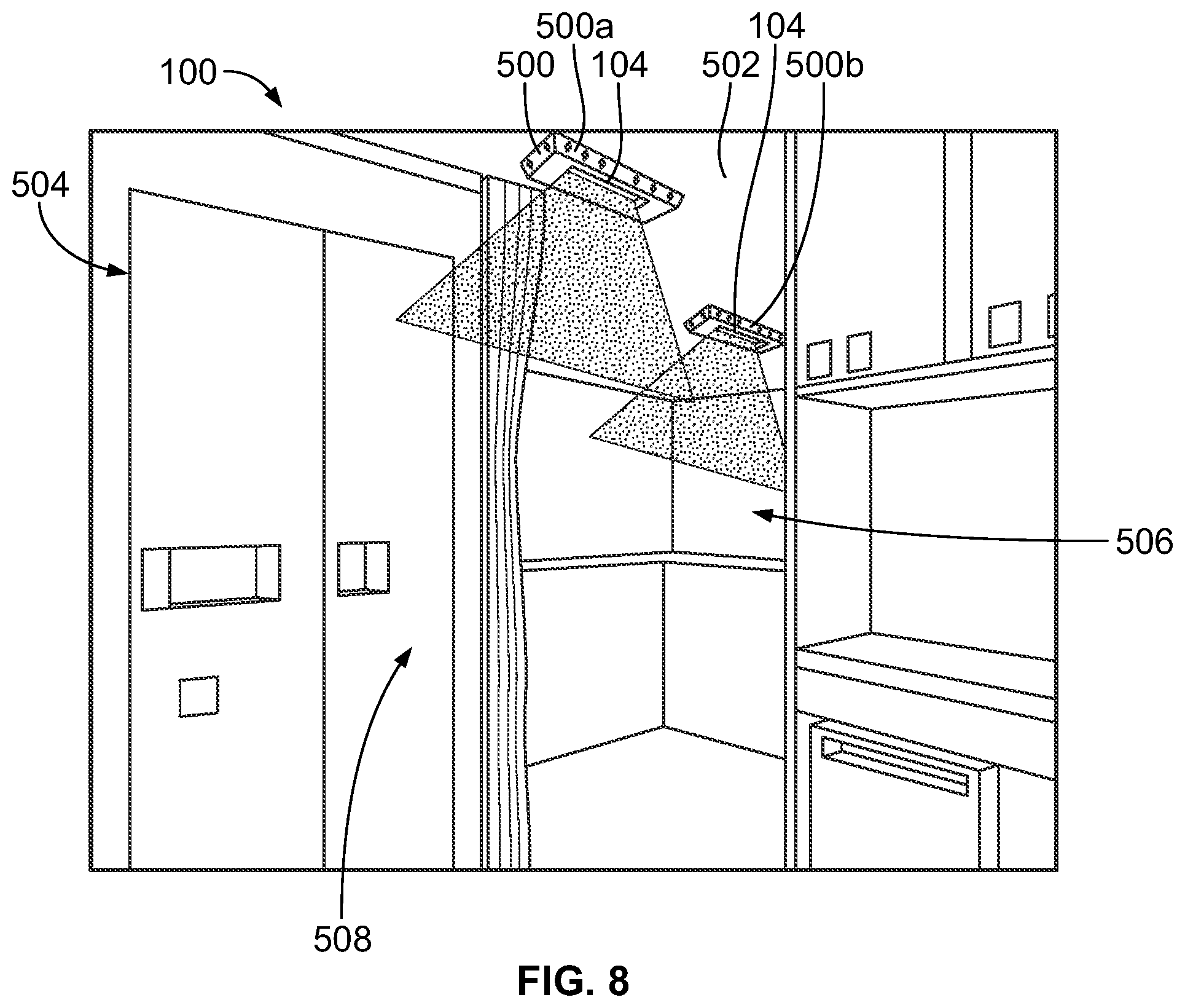 Patent US12311066 Figure 4 – Ultraviolet light sanitizing system and method with occupancy detection