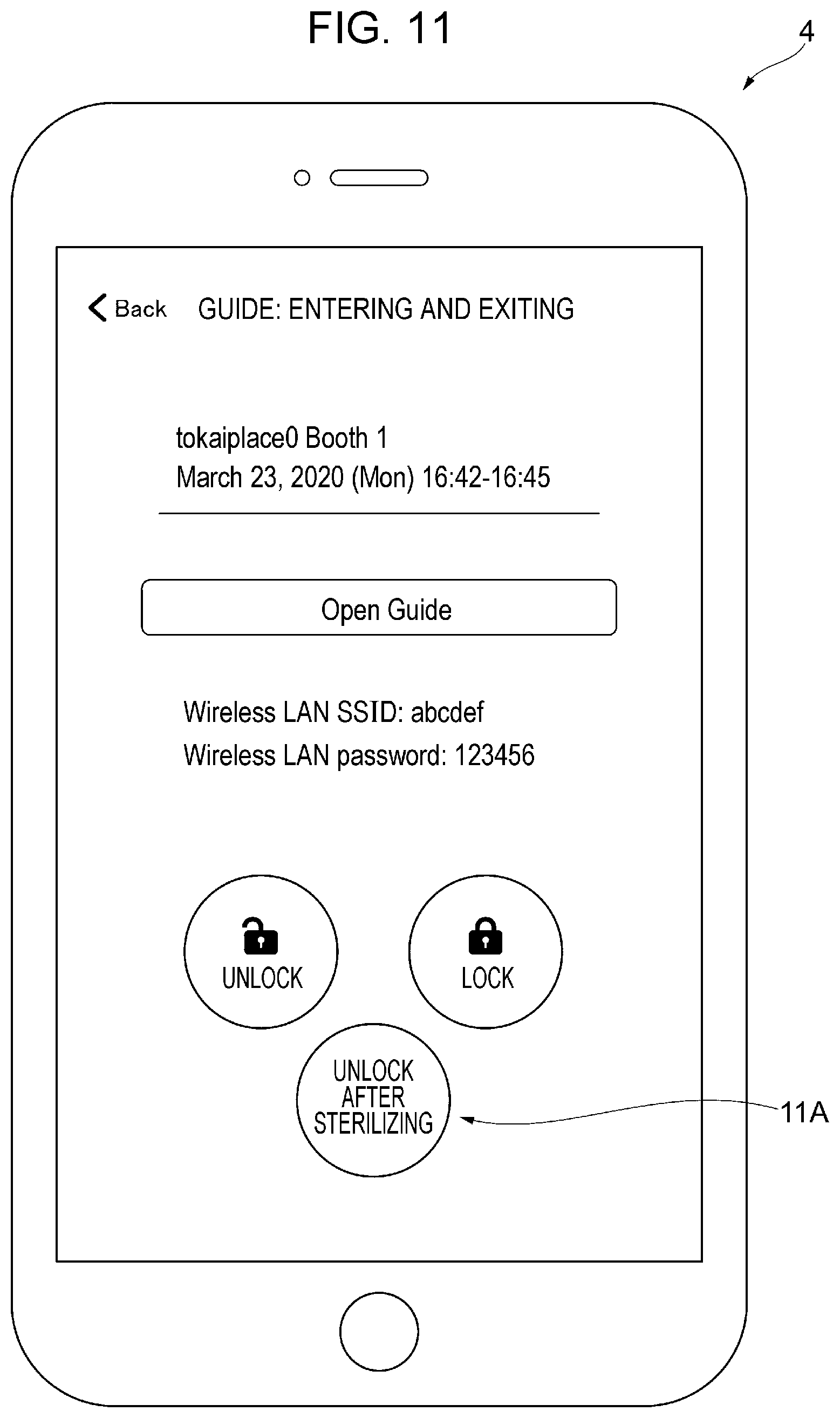 Patent US12311082 Figure 11 – Information processing system, non-transitory computer readable medium, and booth