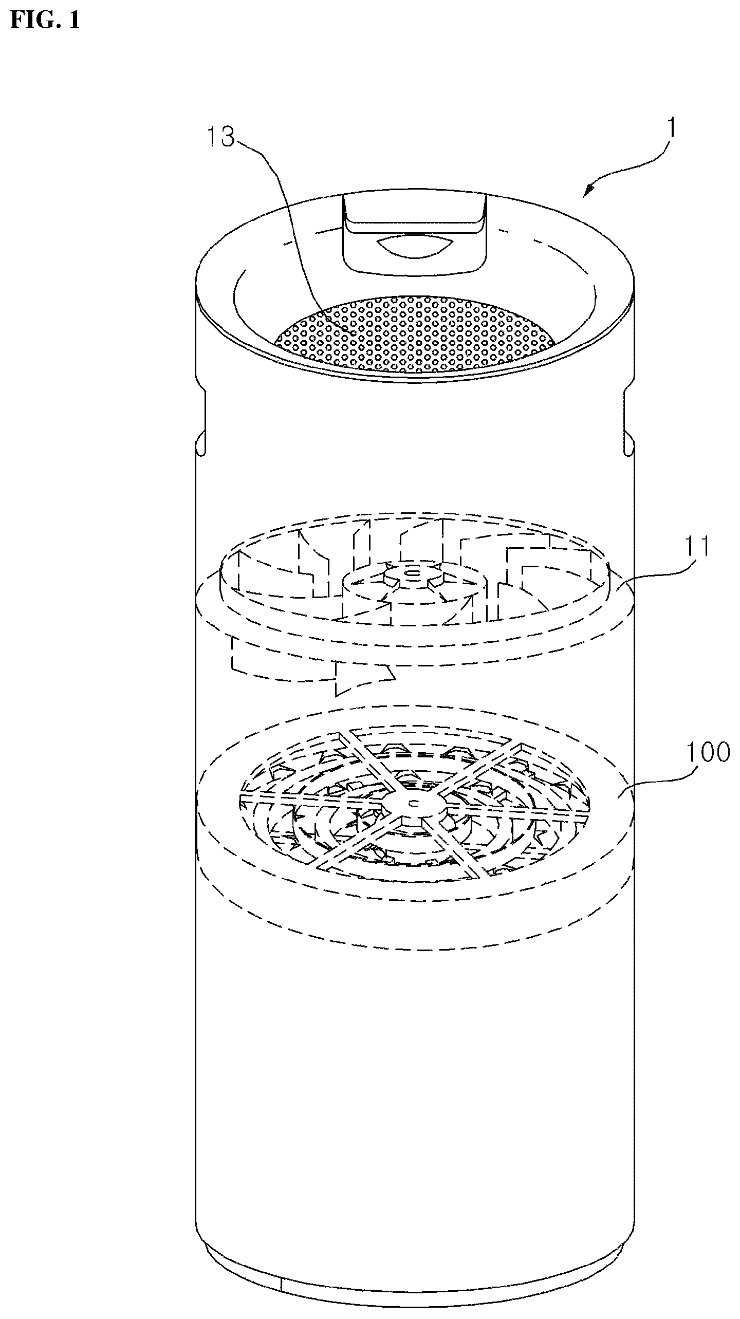 Patent US12311084 Figure 1 – Plasma sterilization module and air purifier having same
