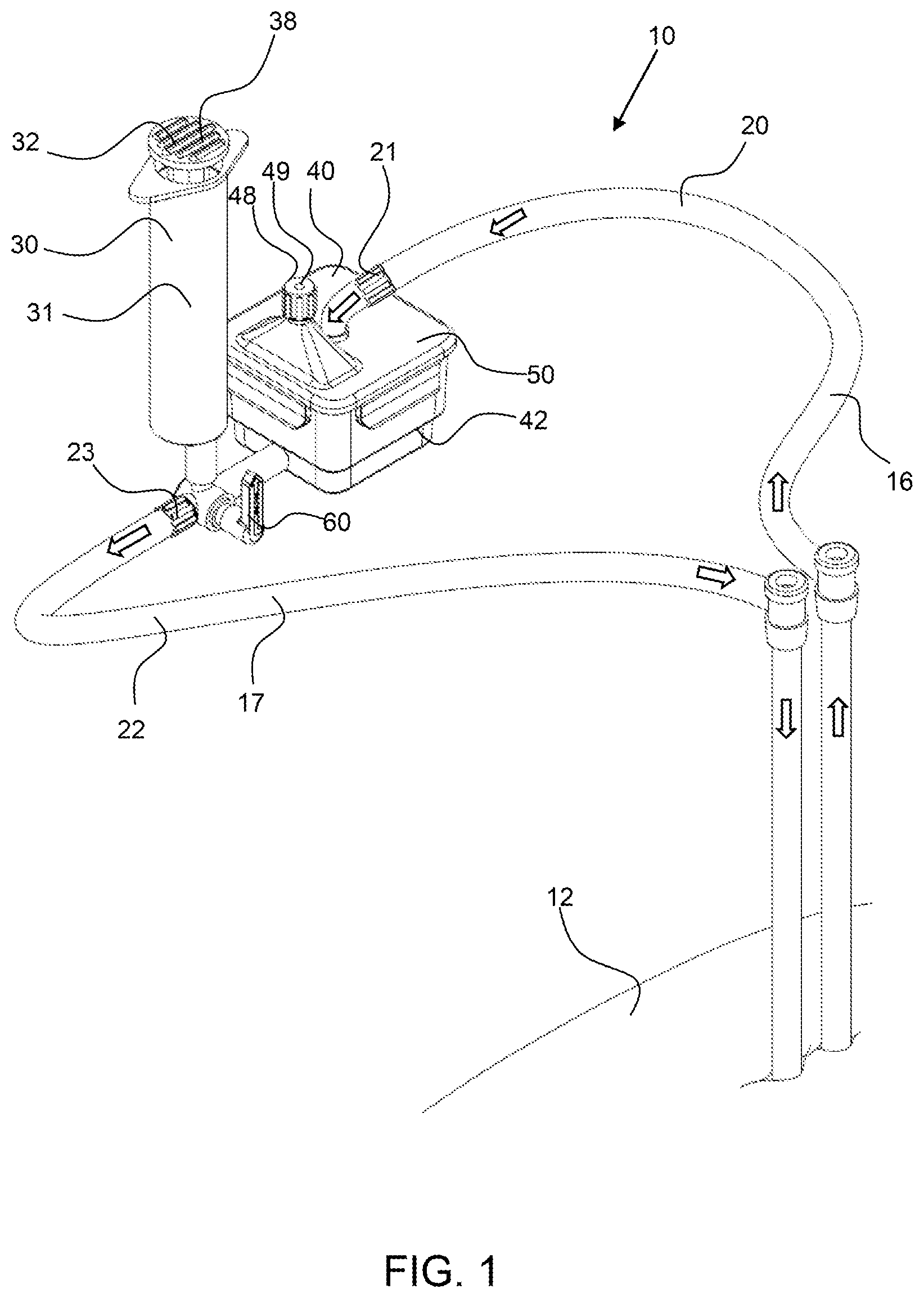 Patent US12311093 — Manual clot aspiration and filtration system and method of removing a clot — Figure 1