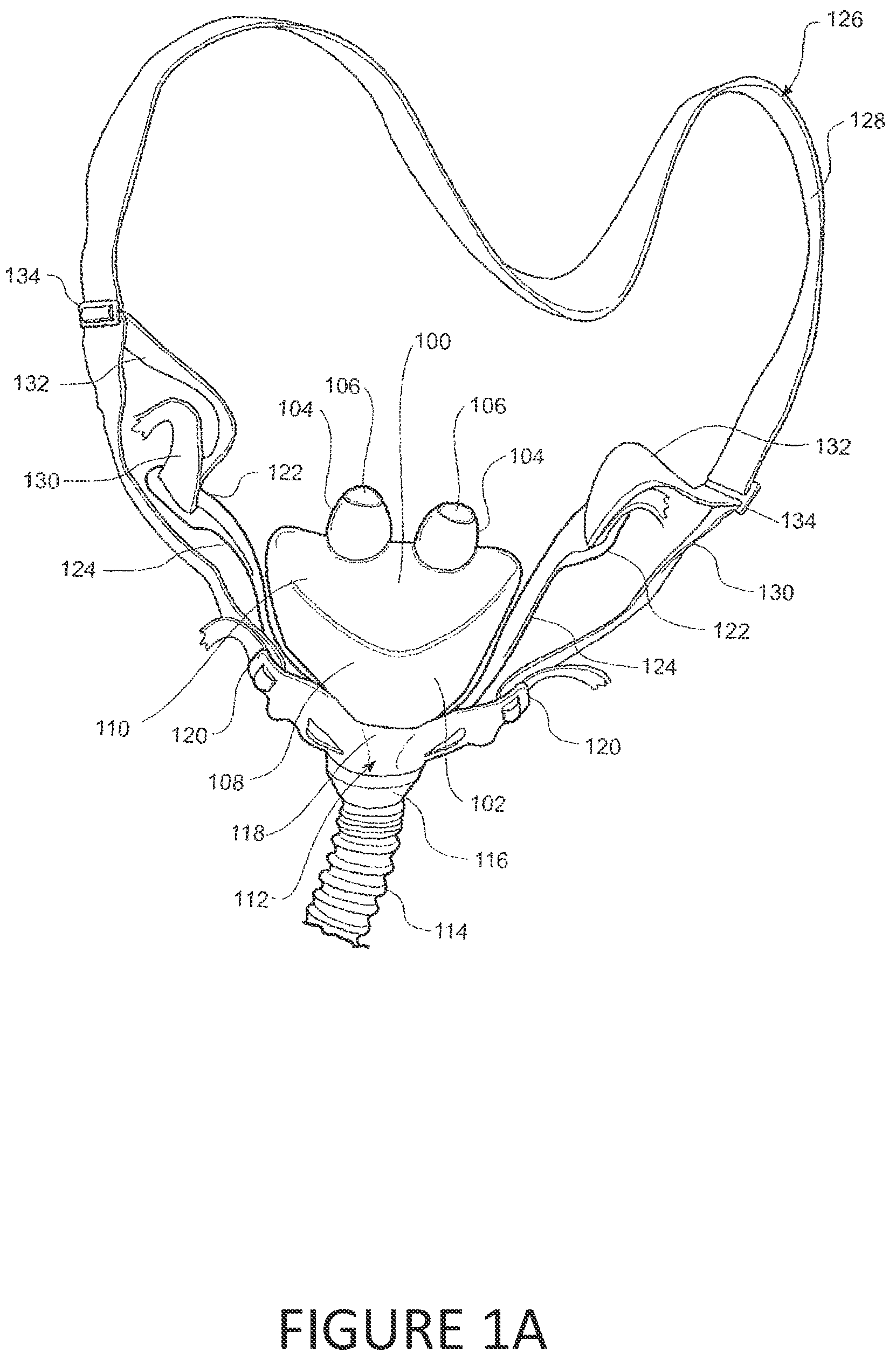 Patent US12311109 — Frame with supporting arms and length adjustable strap — Figure 1