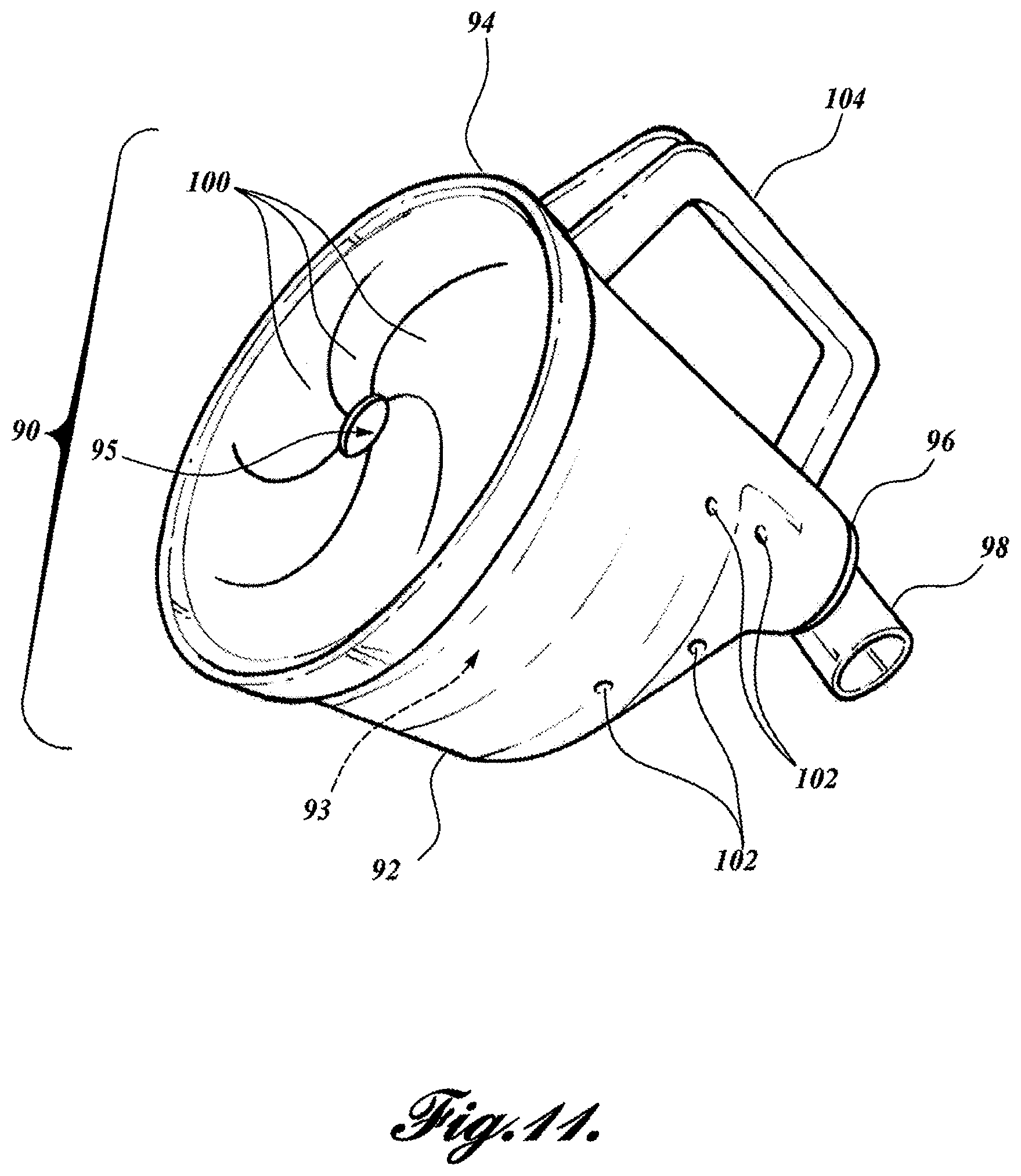 Patent US12311112 Figure 11 – Thermal material nebulizing system with animal mask