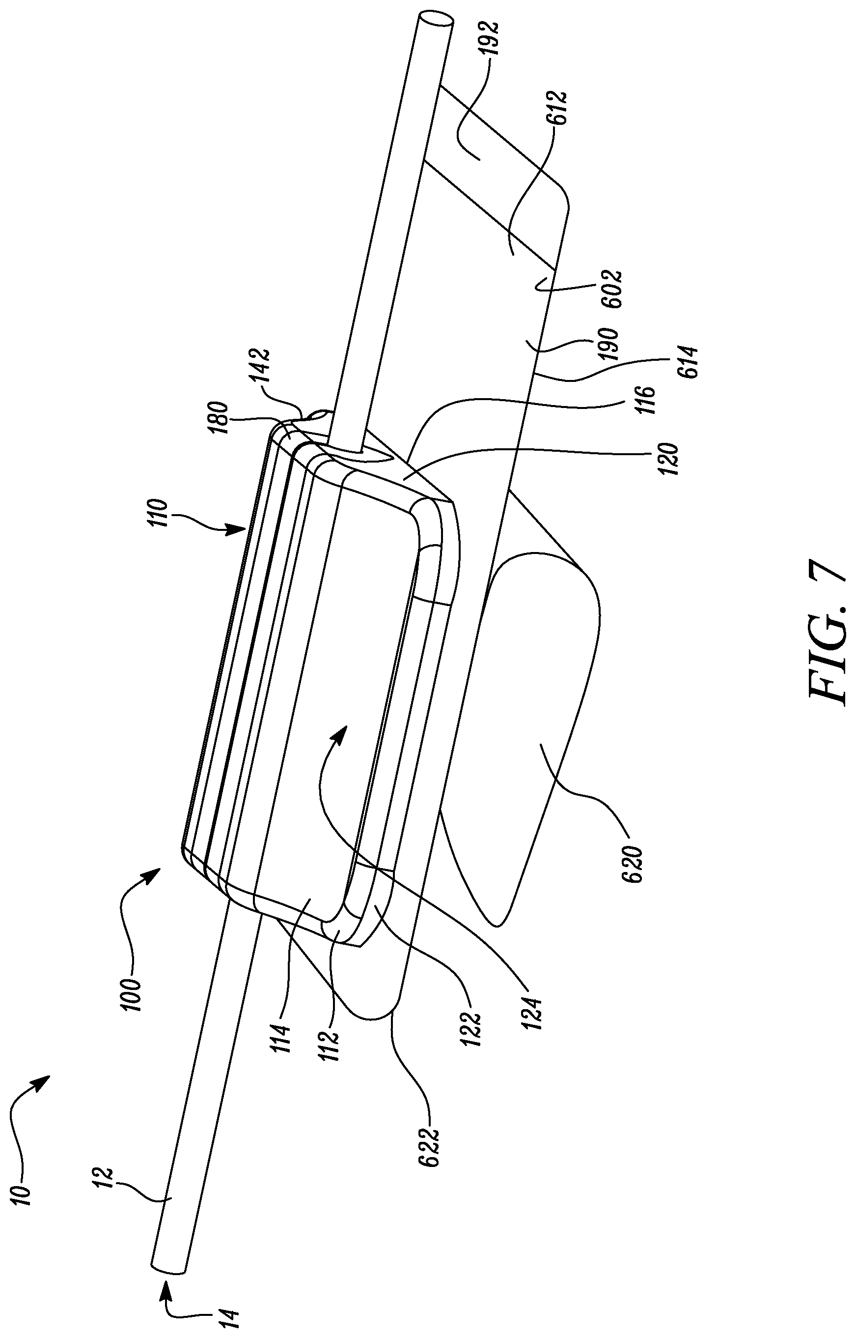 Patent US12311126 Figure 8 – Securement device, kit comprising securement device, and method of securing securement device on skin of user