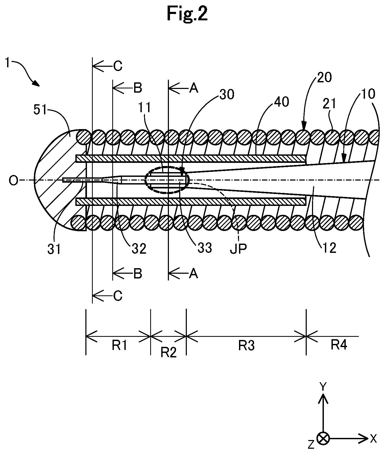 Patent US12311130 Figure 2 – Guide wire