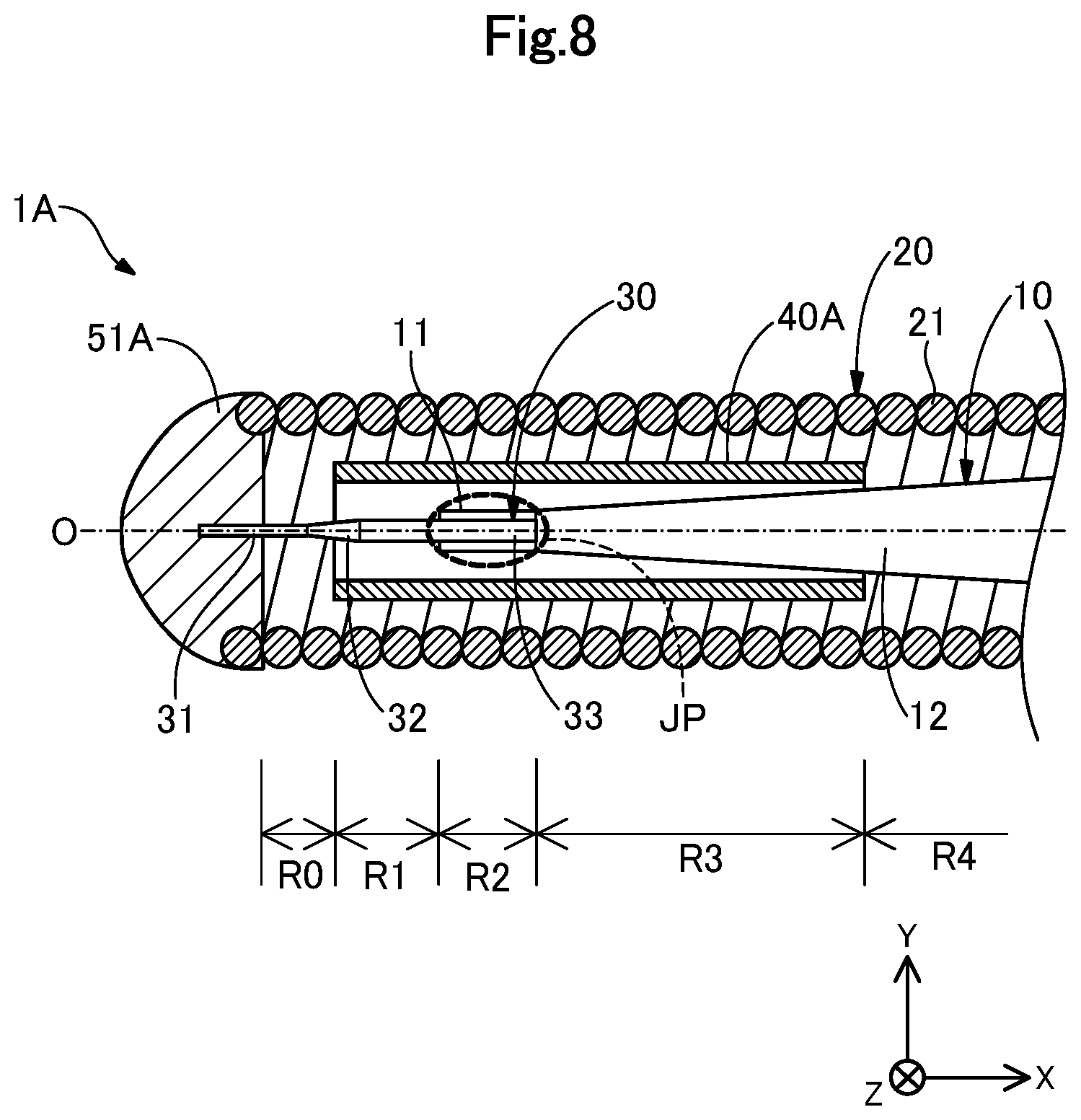 Patent US12311130 Figure 8 – Guide wire