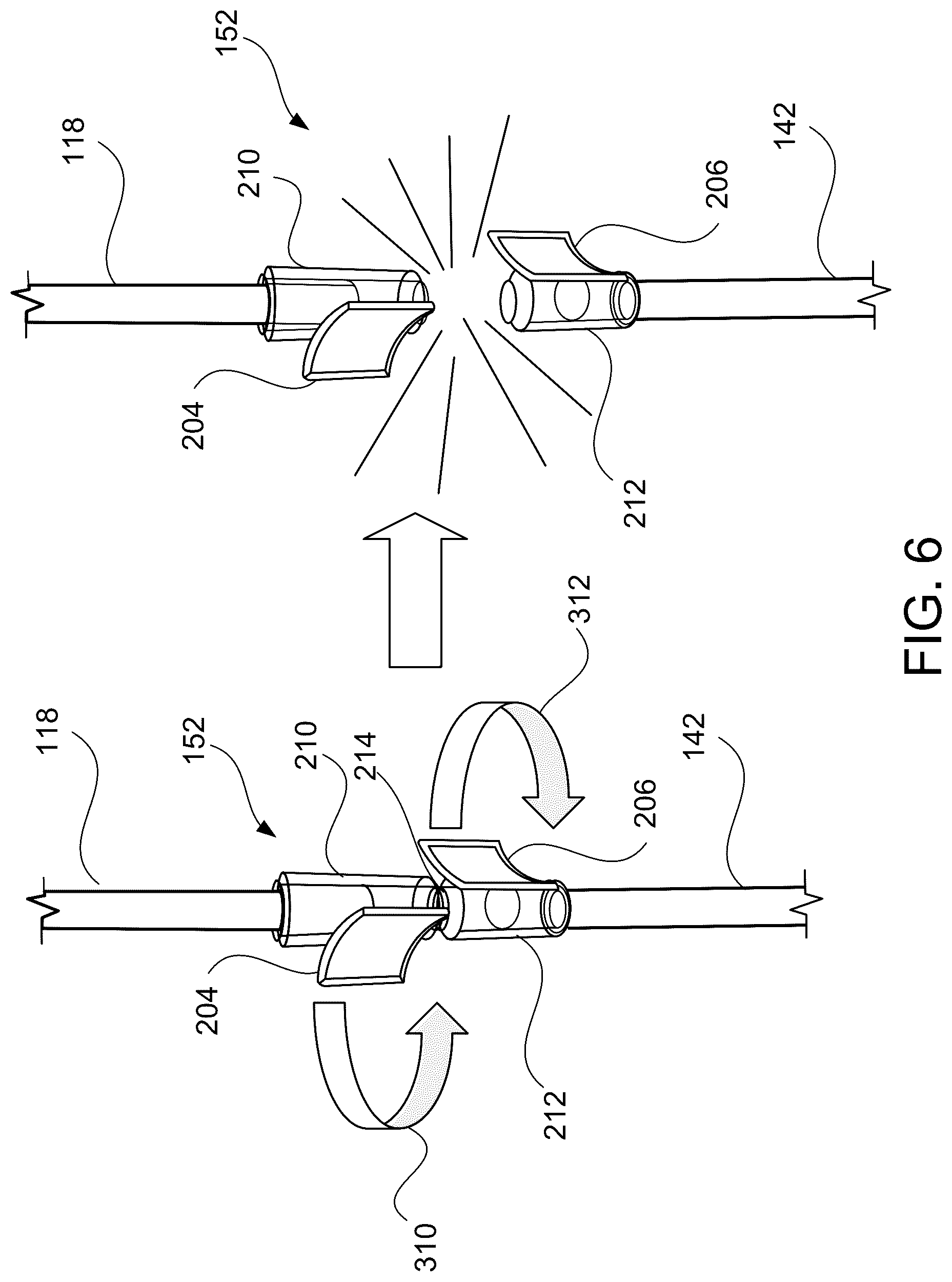 Patent US12311140 Figure 6 – Medical fluid line connection devices