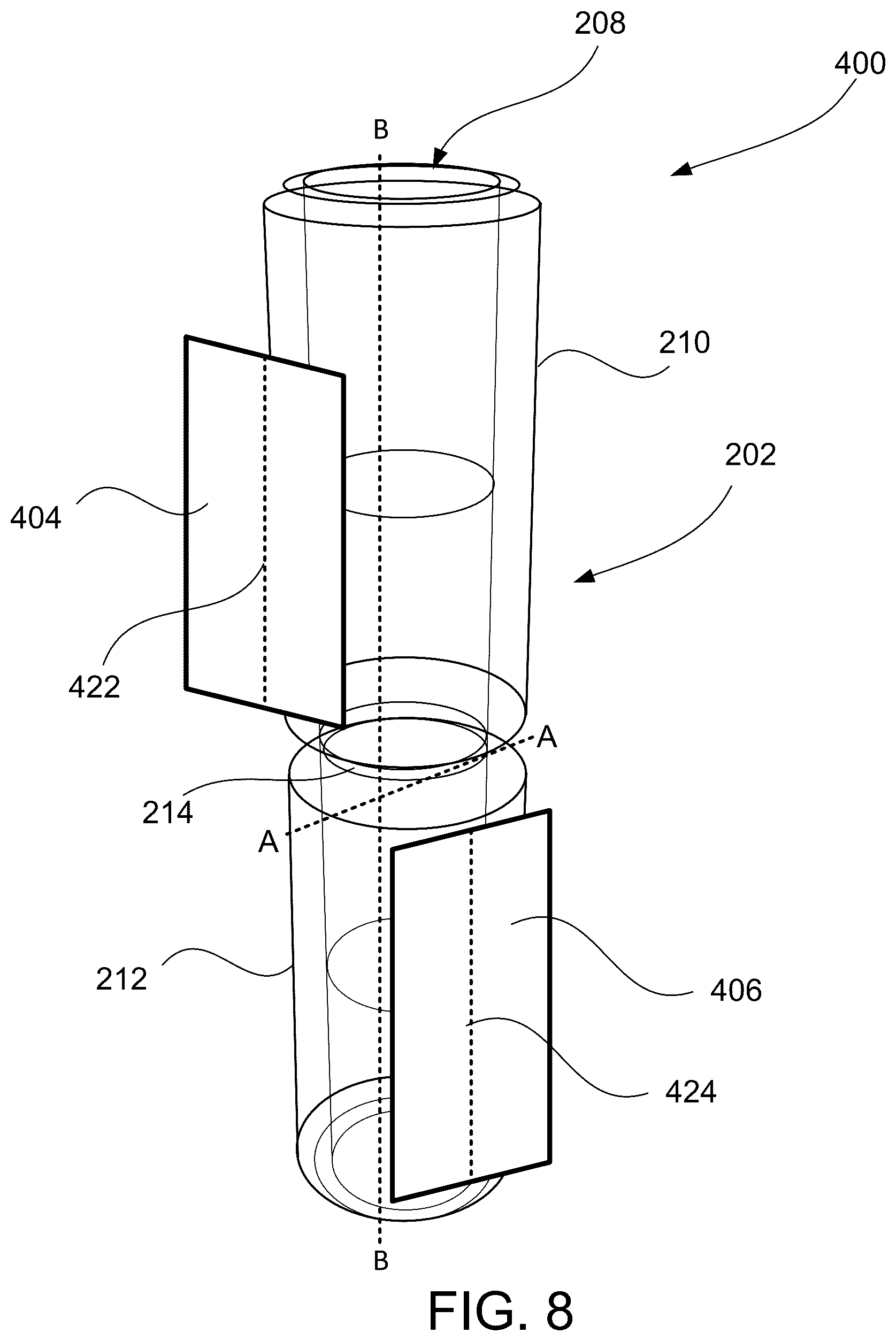 Patent US12311140 Figure 8 – Medical fluid line connection devices