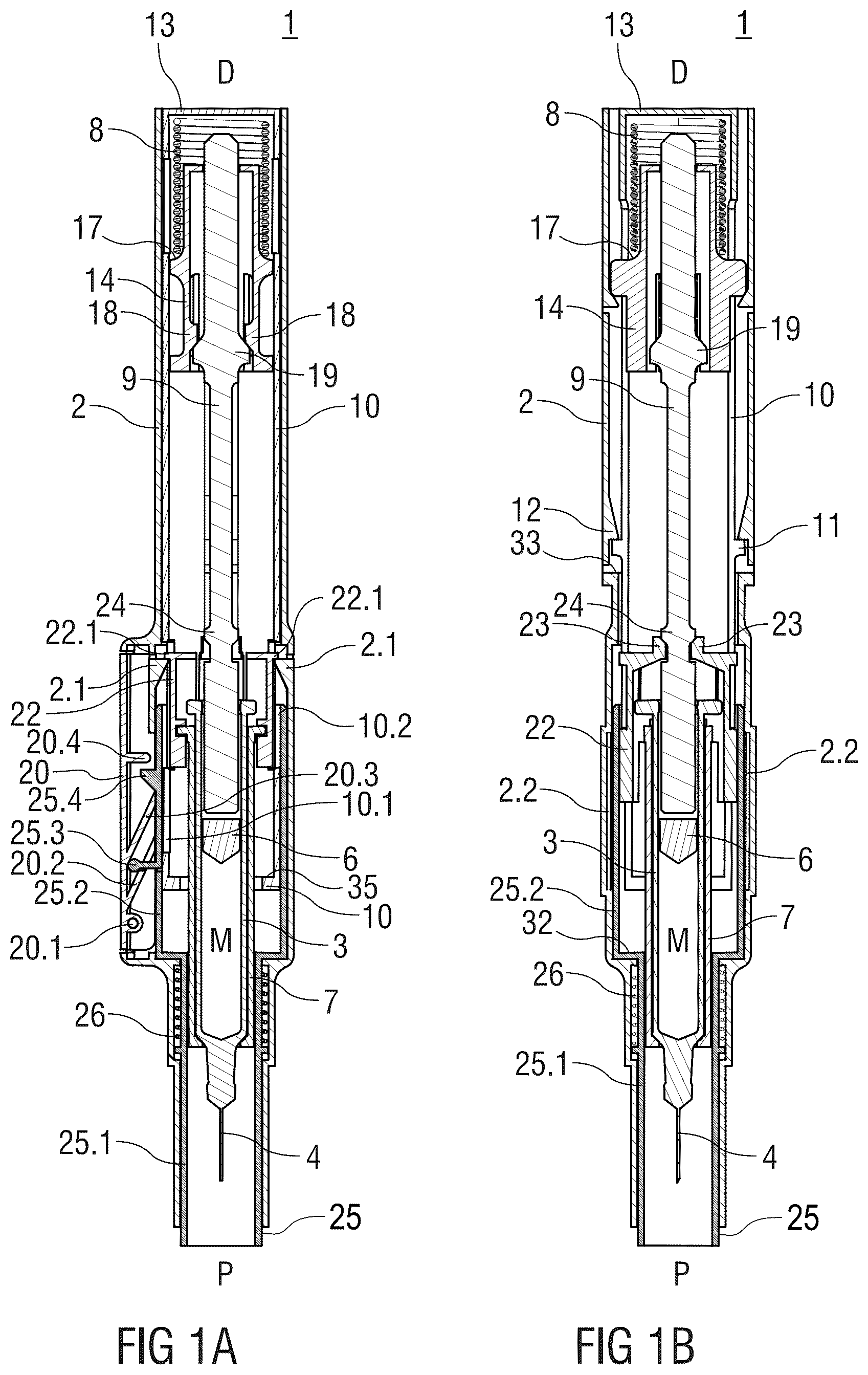 Patent US12311148 Figure 1 – Auto-injector