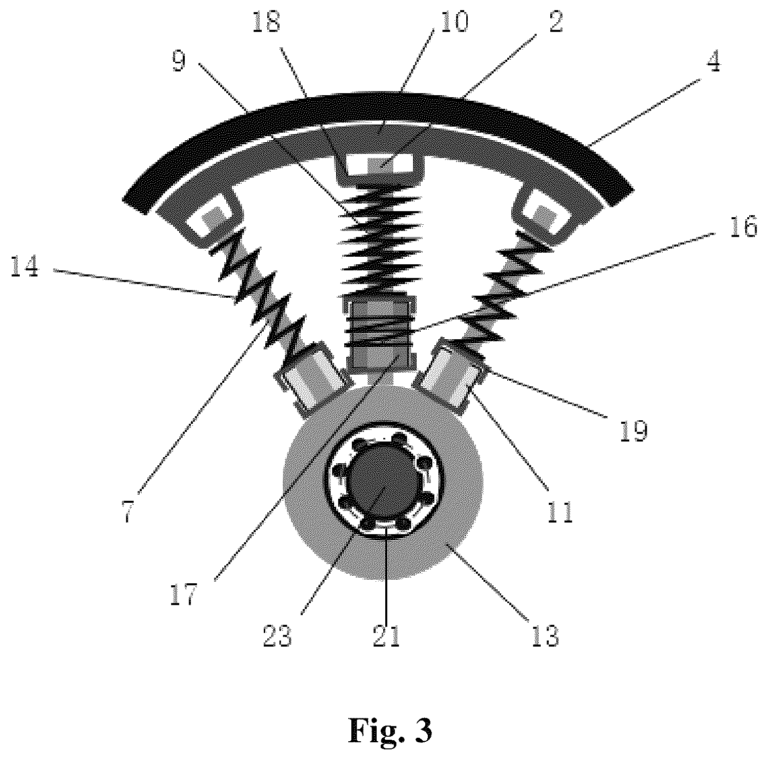 Patent US12311203 Figure 3 – Intelligent life-saving system for high-rise building and electromechanical device for intelligent fast descent