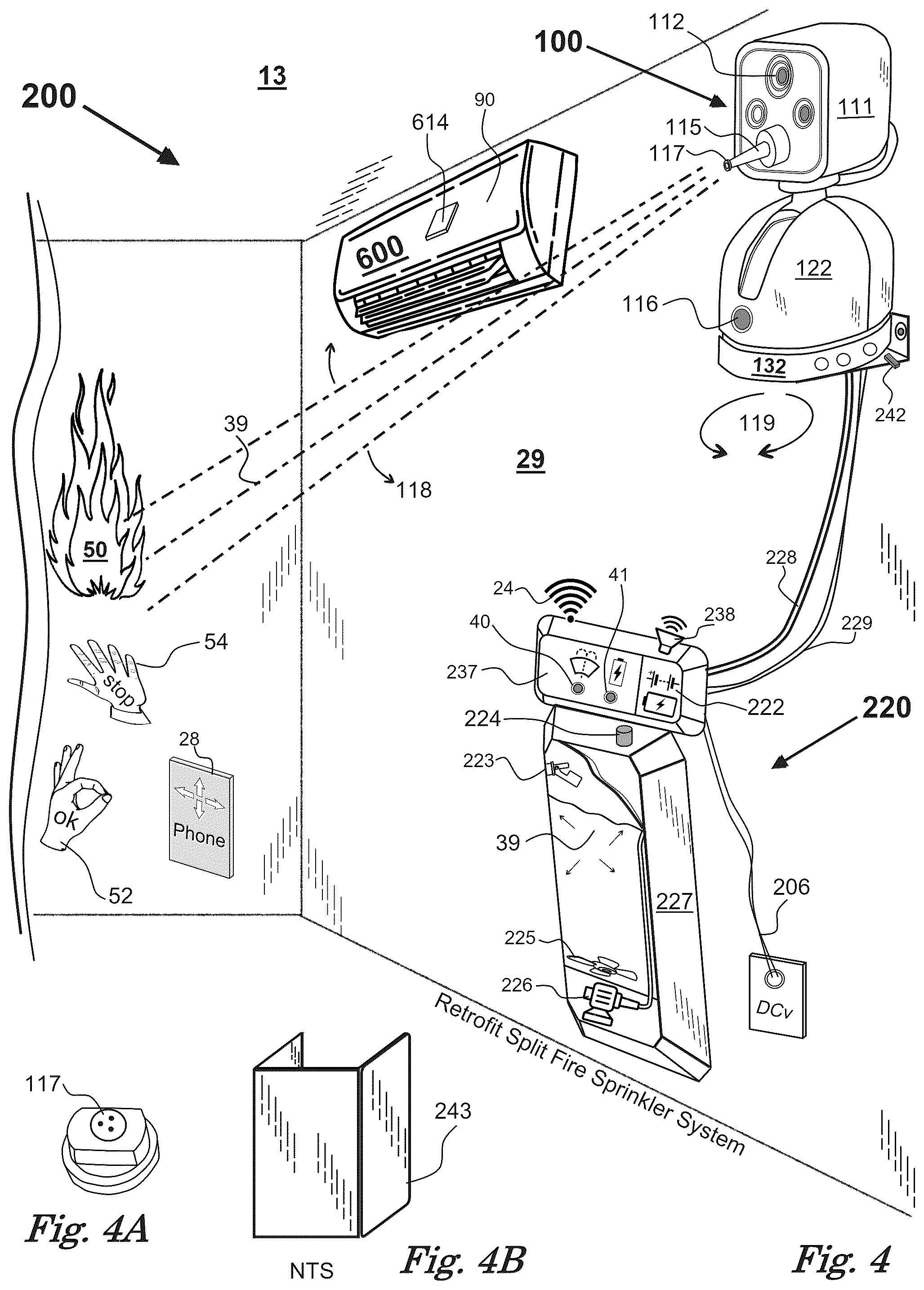Patent US12311209 Figure 4 – Non destructive fire sprinkler system
