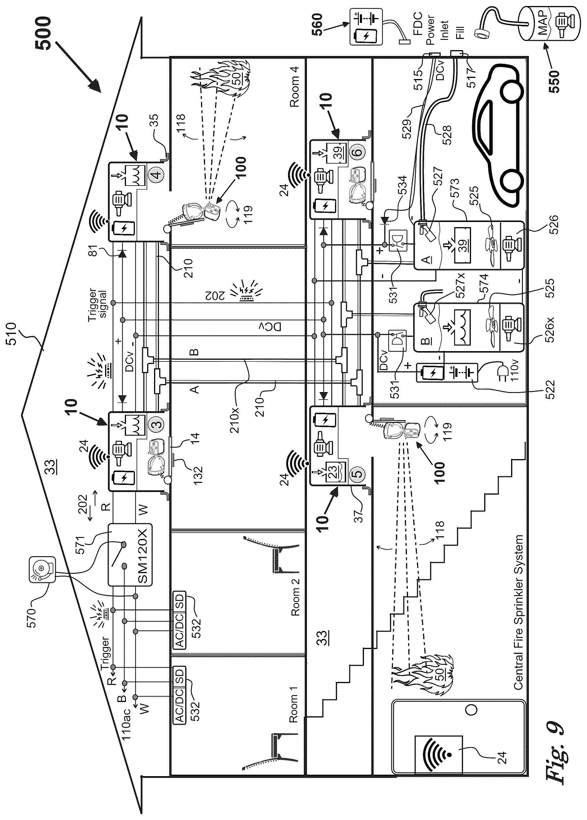 Patent US12311209 Figure 7 – Non destructive fire sprinkler system