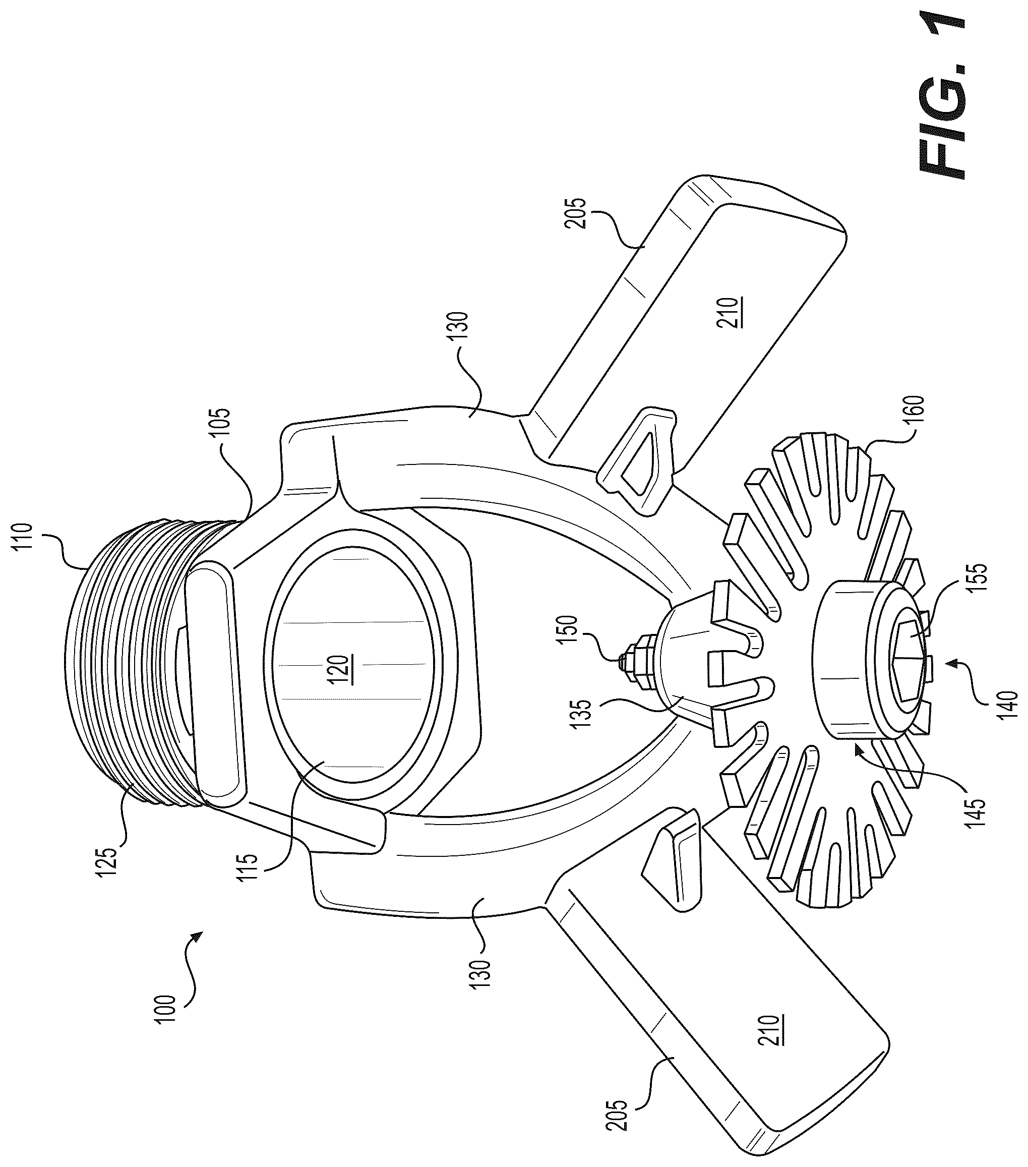 Patent US12311211 — Fire protection nozzle, fire protection sprinkler, fire protection systems, and methods of manufacturing a fire protection nozzle and a fire protection sprinkler — Figure 1