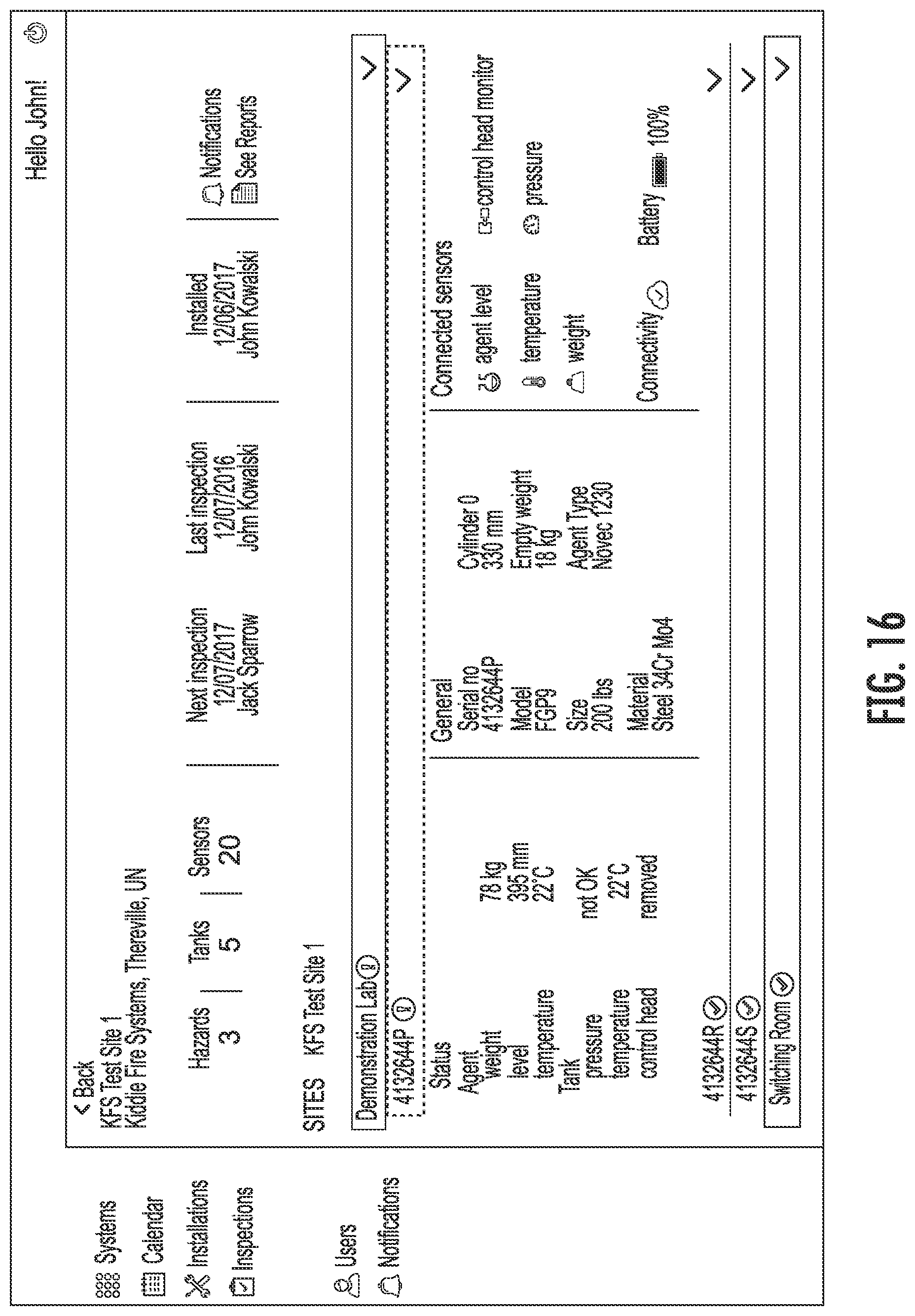 Patent US12311212 Figure 17 – Fire suppression system remote monitoring