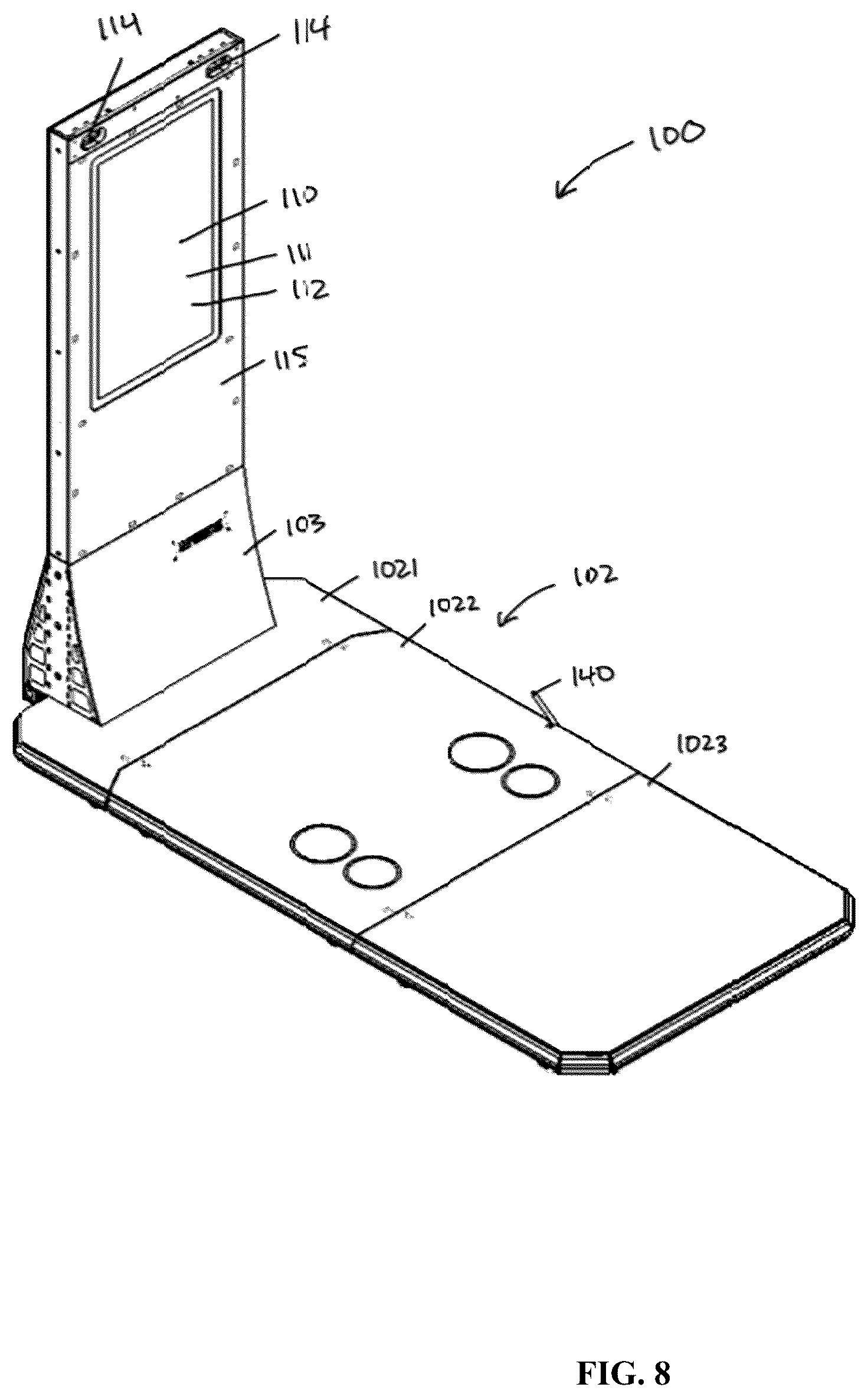 Patent US12311214 Figure 8 – Resistance training machine and methods of use