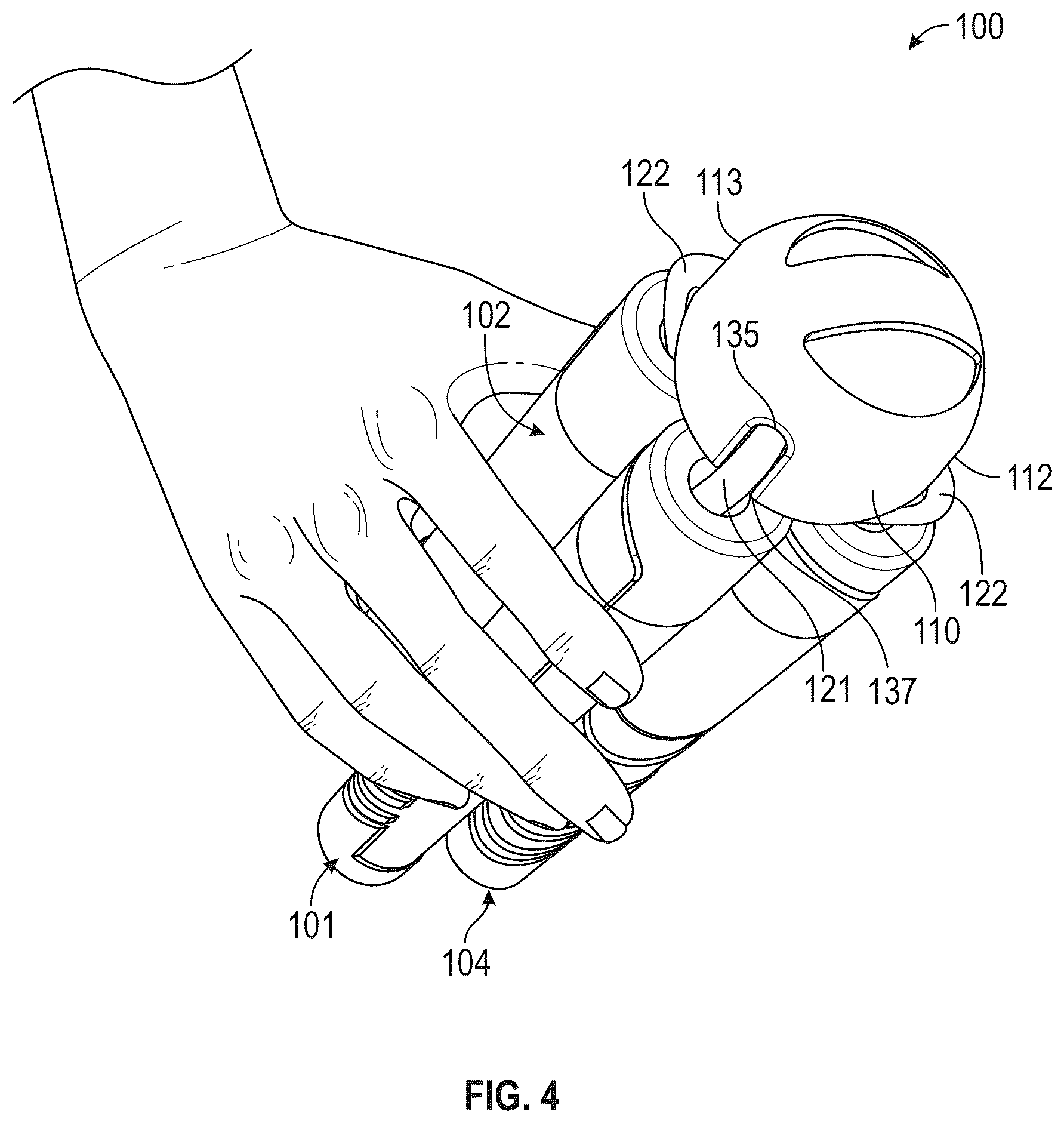 Patent US12311216 Figure 4 – Training device with collapsible arms