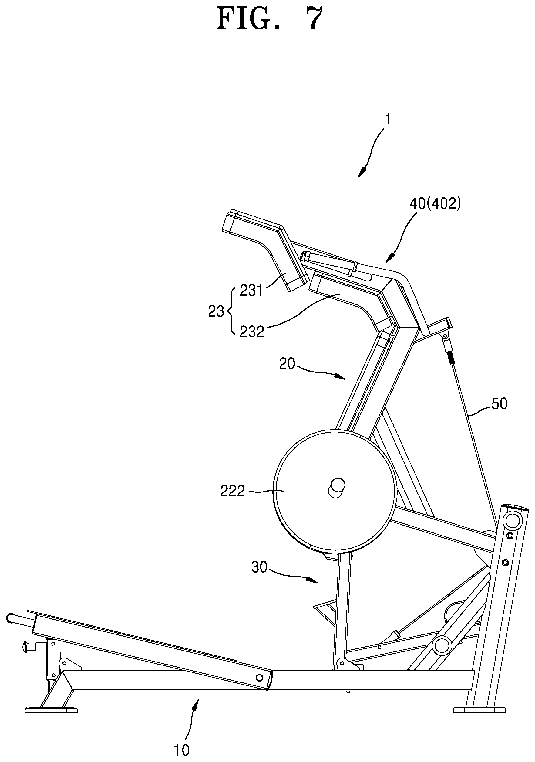 Patent US12311217 Figure 8 – Squat machine