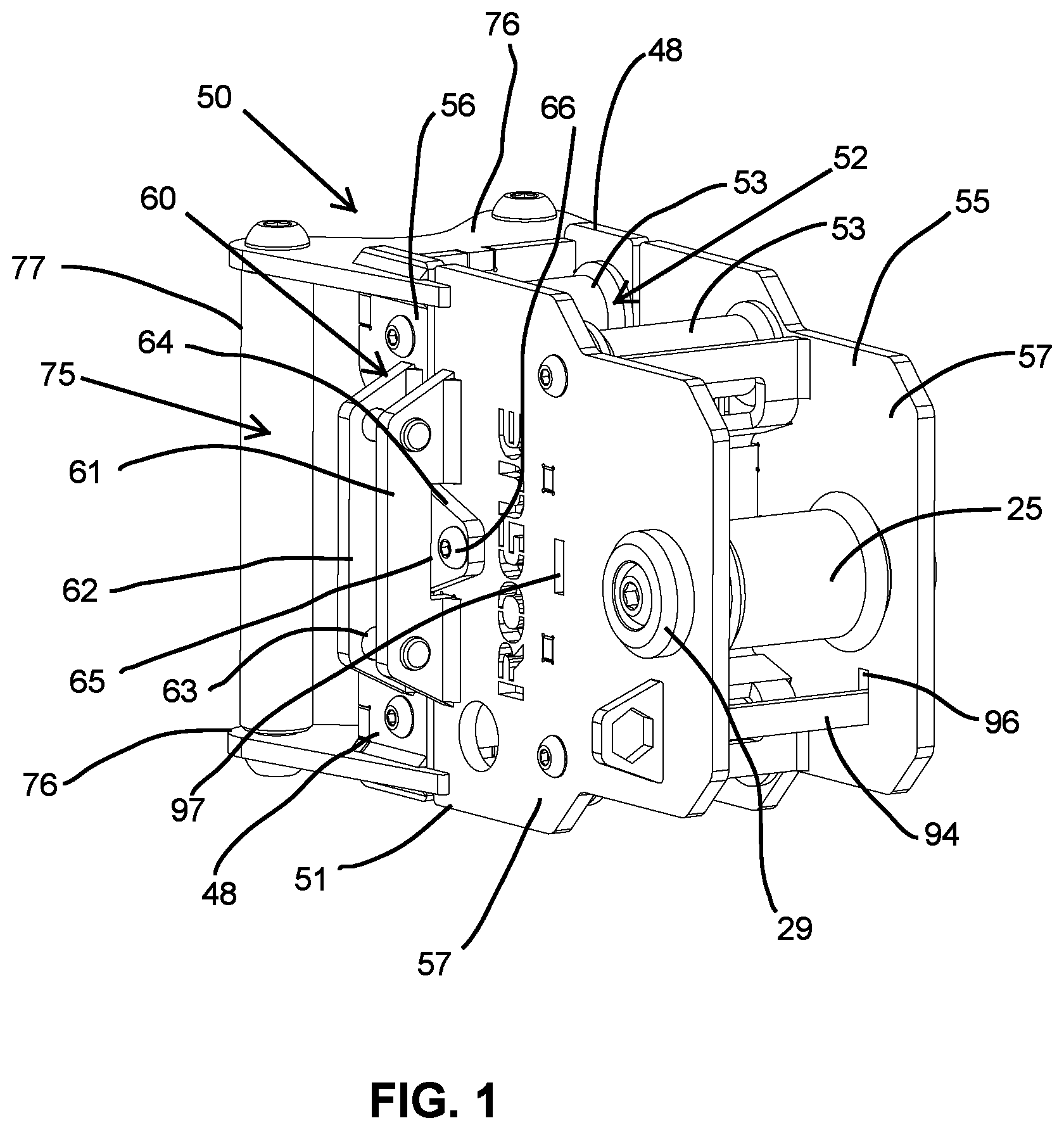 Patent US12311218 Figure 1 – Carriage assembly and weightlifting assembly including a carriage assembly