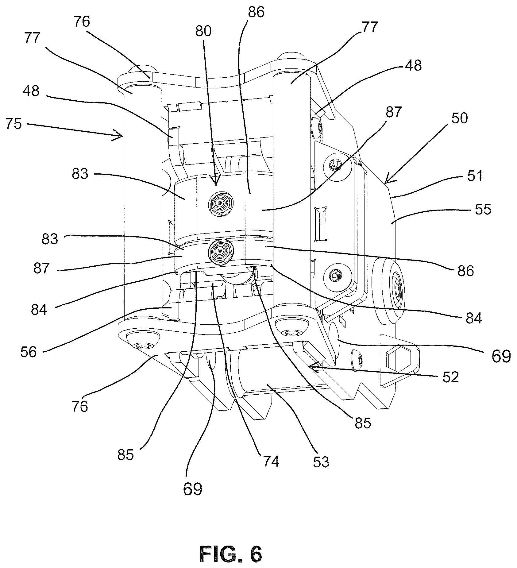 Patent US12311218 Figure 6 – Carriage assembly and weightlifting assembly including a carriage assembly